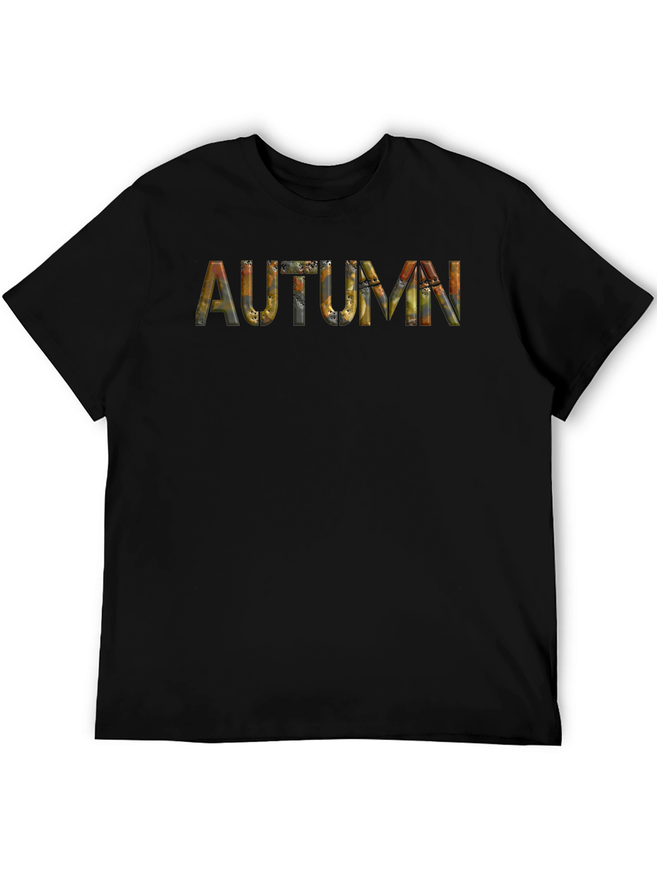 Autumn Leaves Graphic Black T-Shirt
