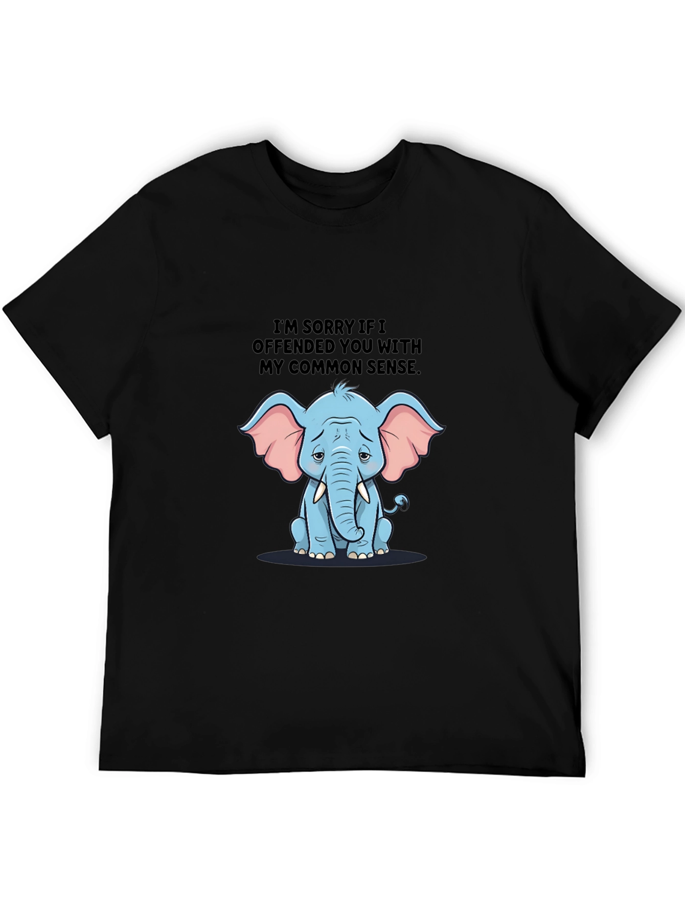 Funny Elephant Common Sense Graphic T-Shirt