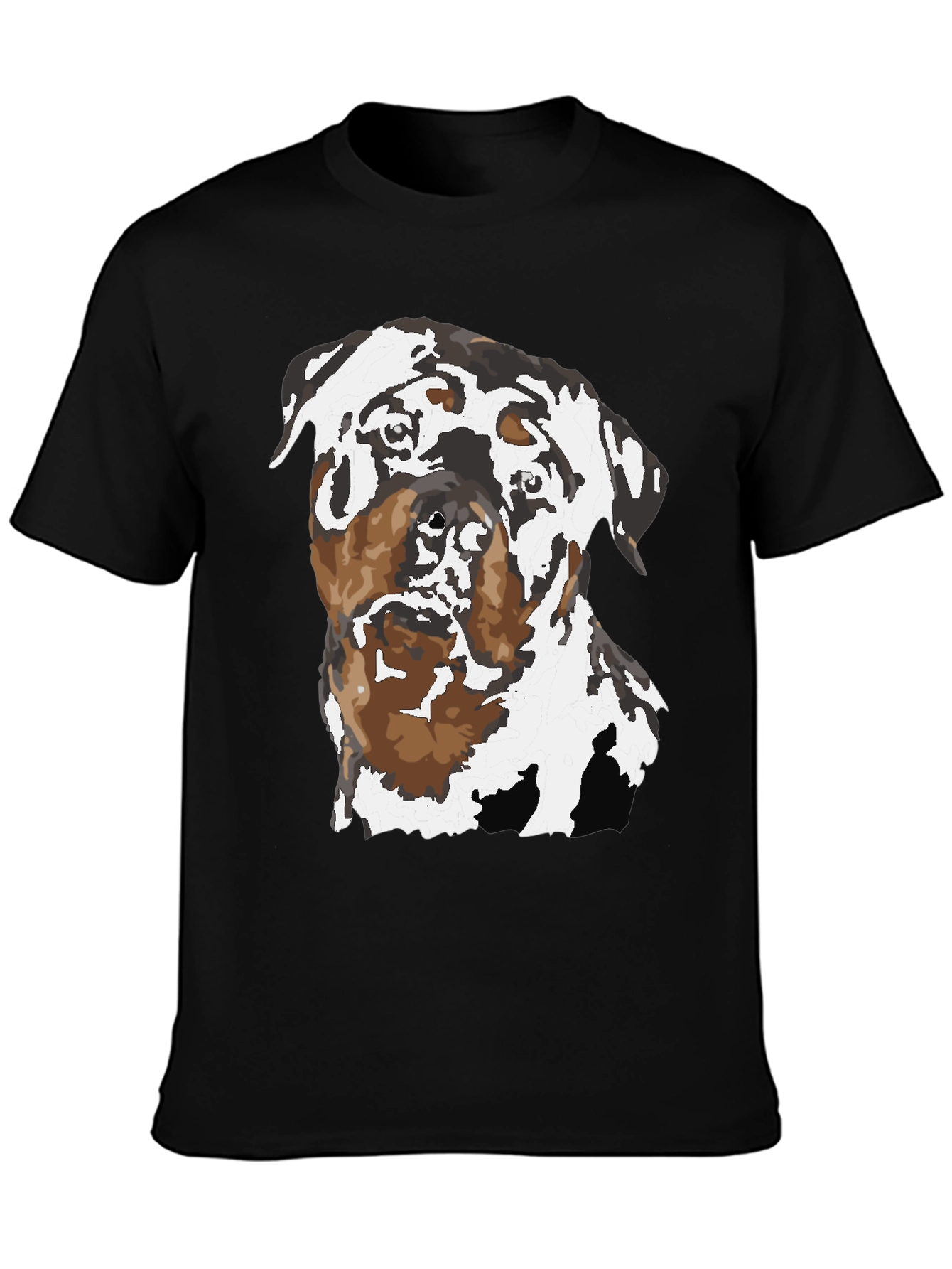 Rottweiler Graphic Tee - Black Cotton Blend Shirt