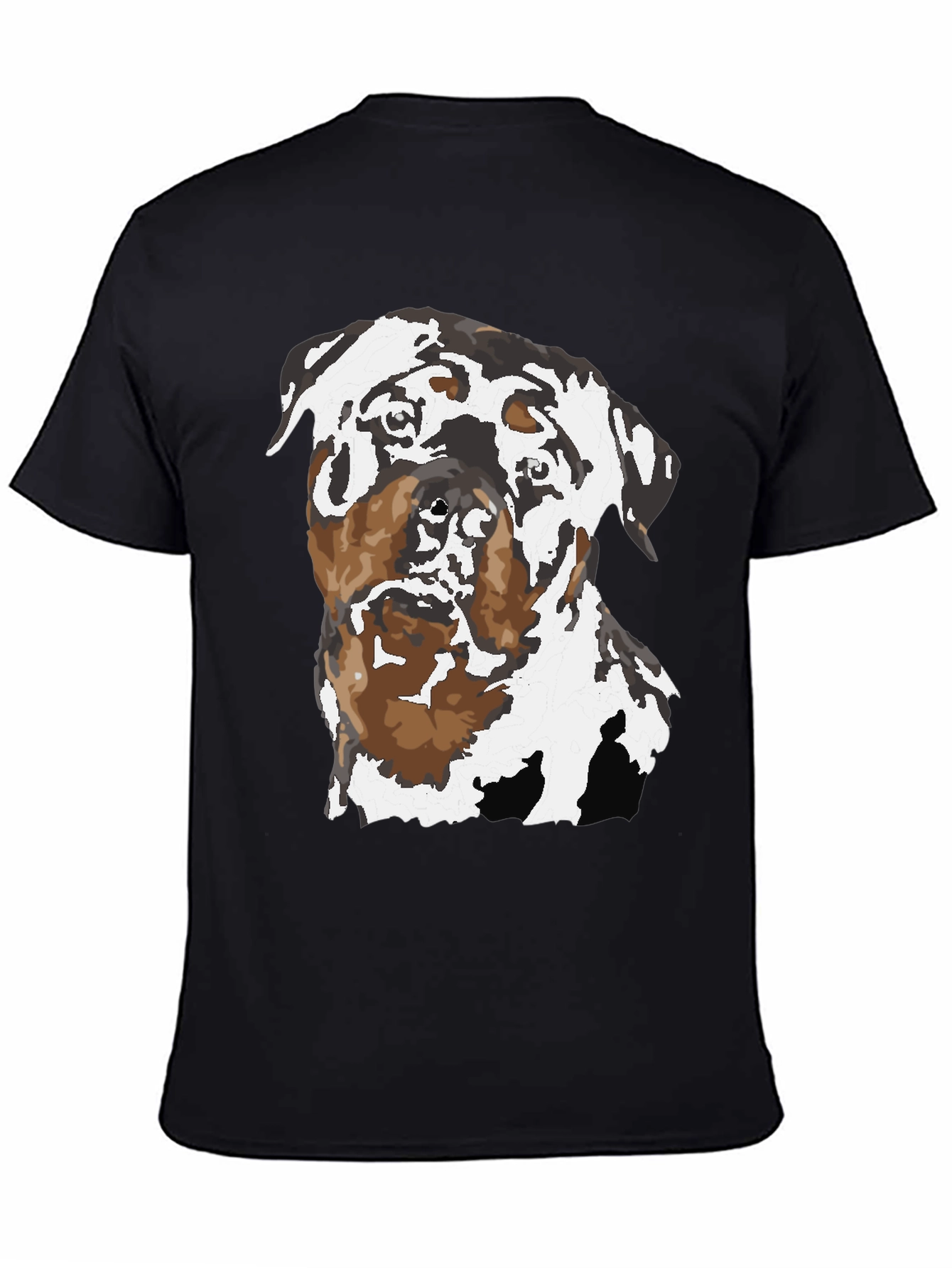 Rottweiler Graphic Tee - Black Cotton Blend Shirt