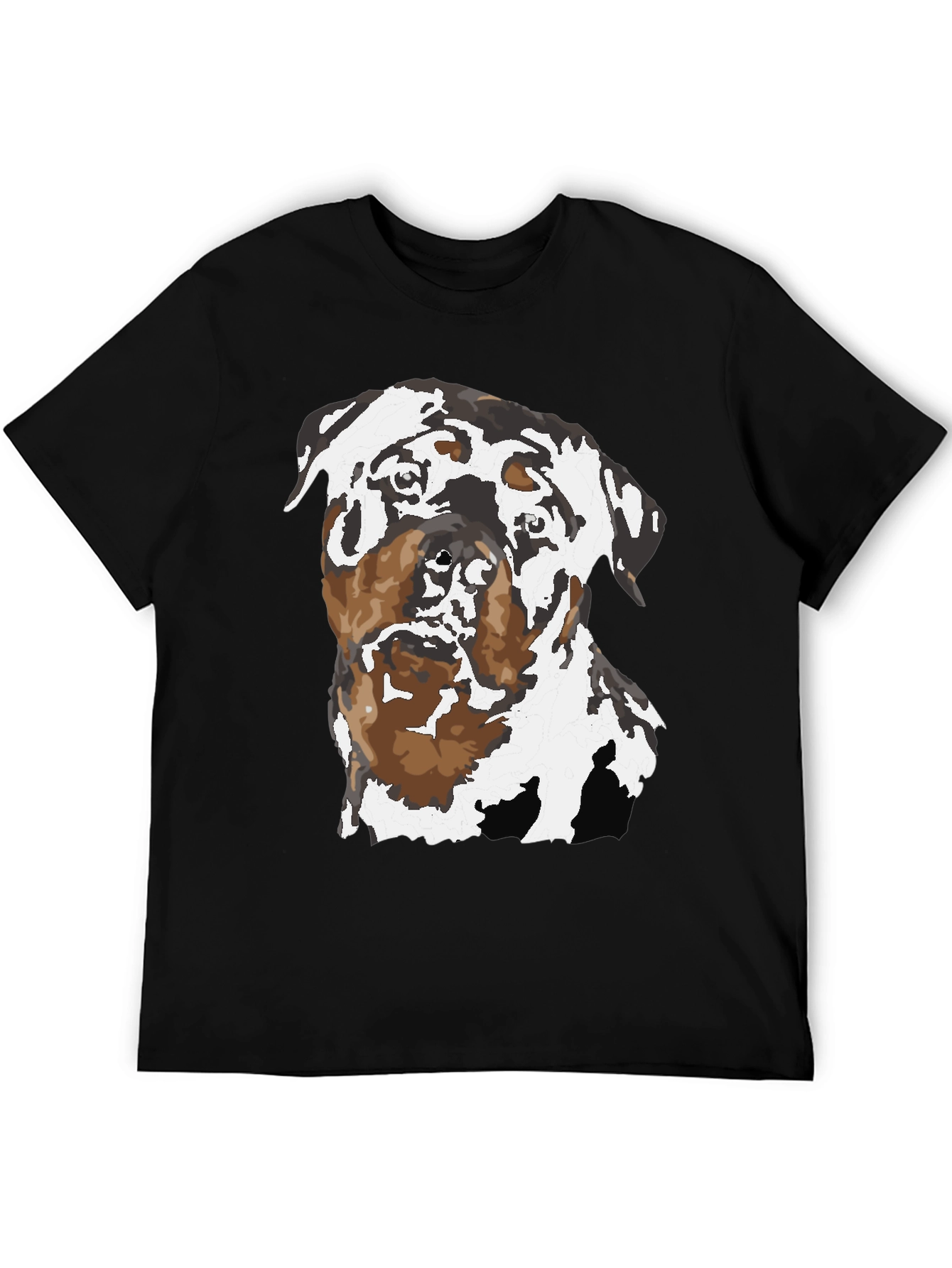 Rottweiler Graphic Tee - Black Cotton Blend Shirt
