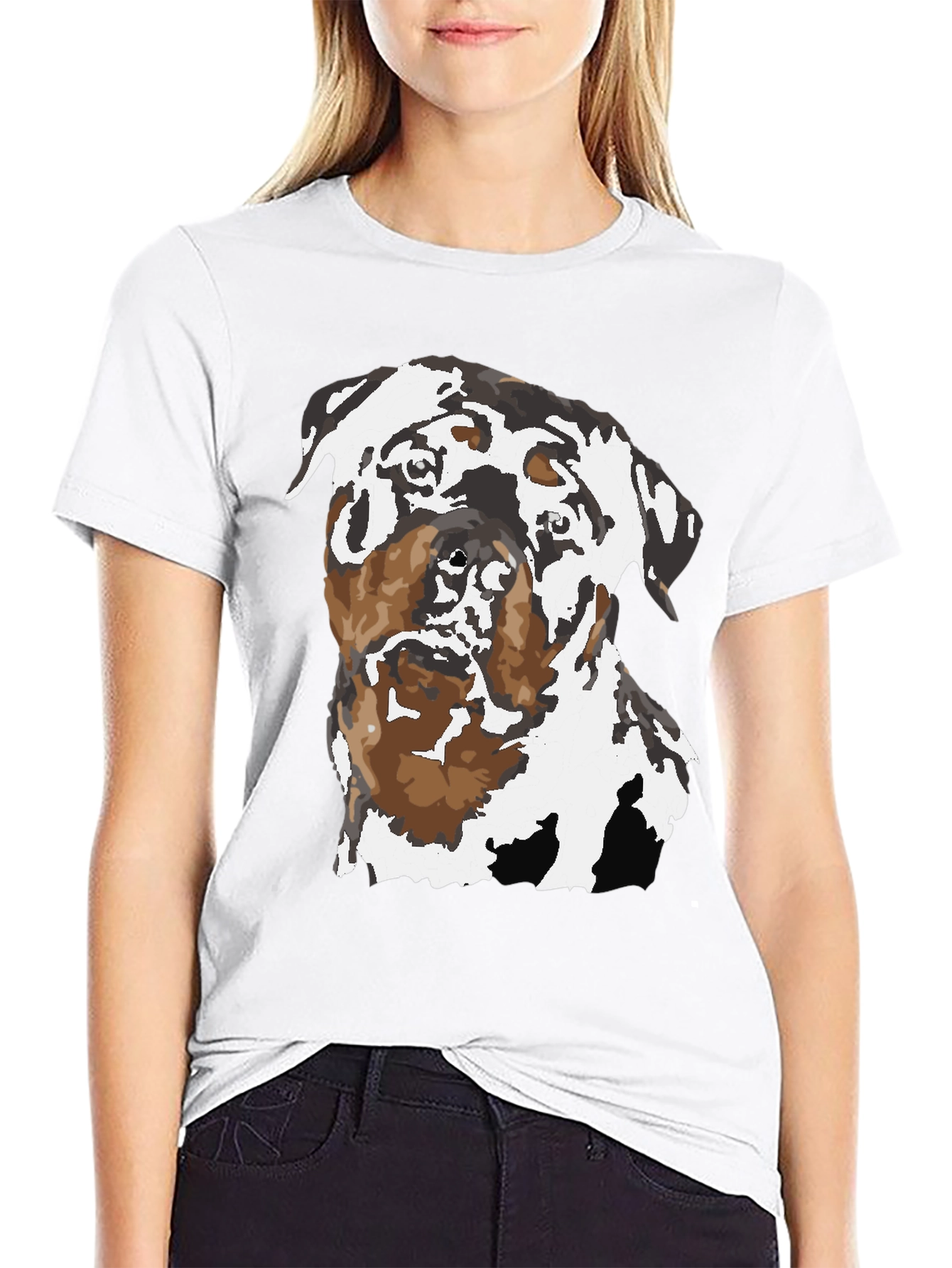 Rottweiler Graphic Tee - Black Cotton Blend Shirt
