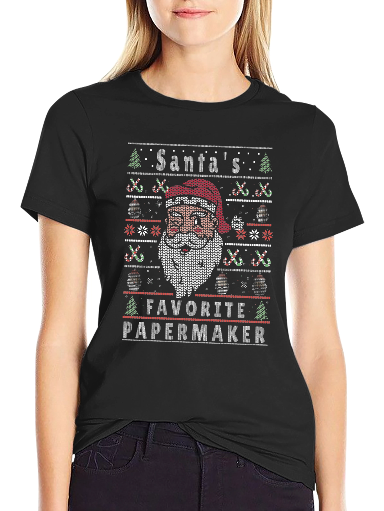 Santas Favorite Papermaker Ugly Christmas T-Shirt