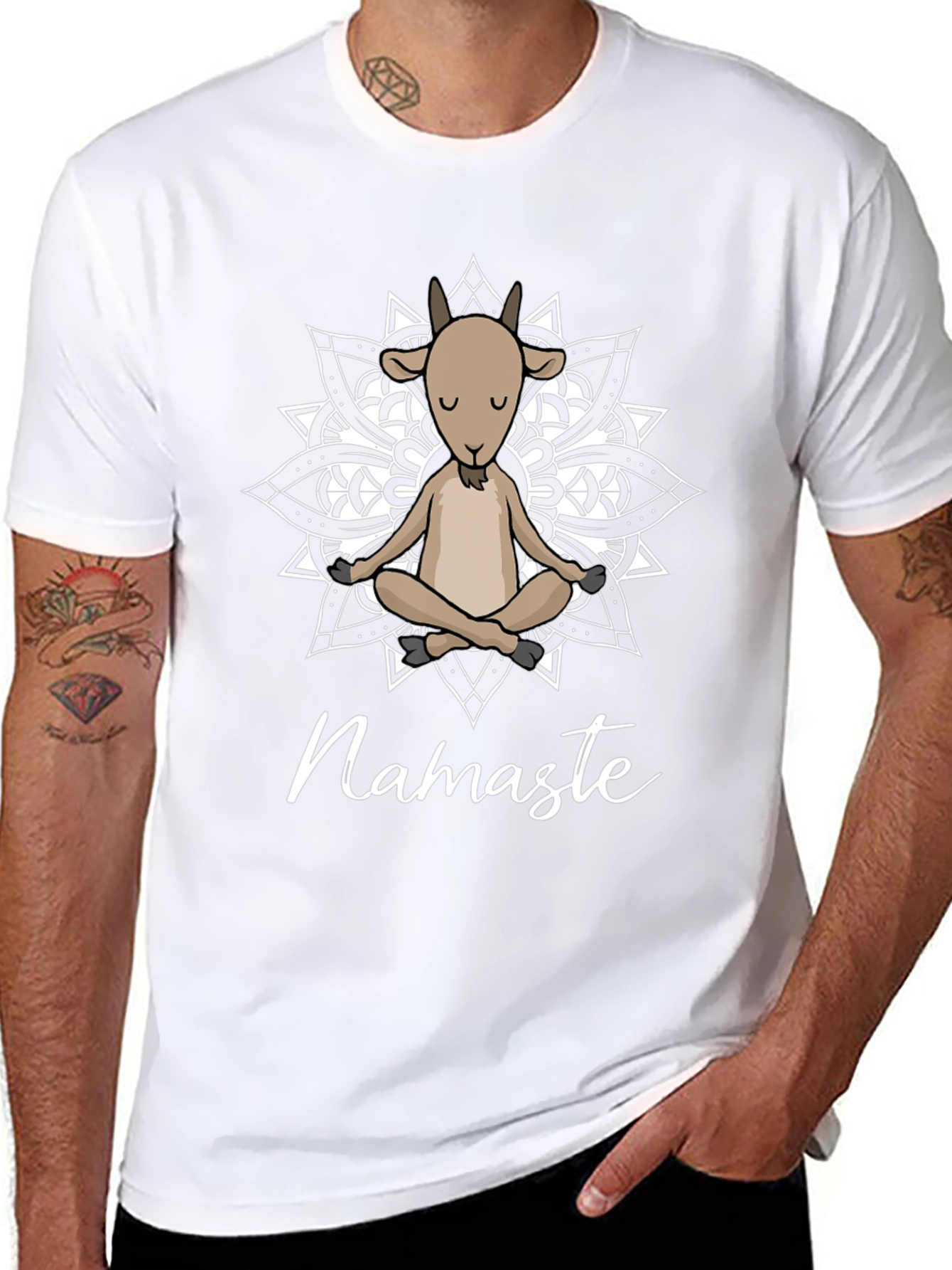 Goat Yoga Namaste Graphic T-Shirt