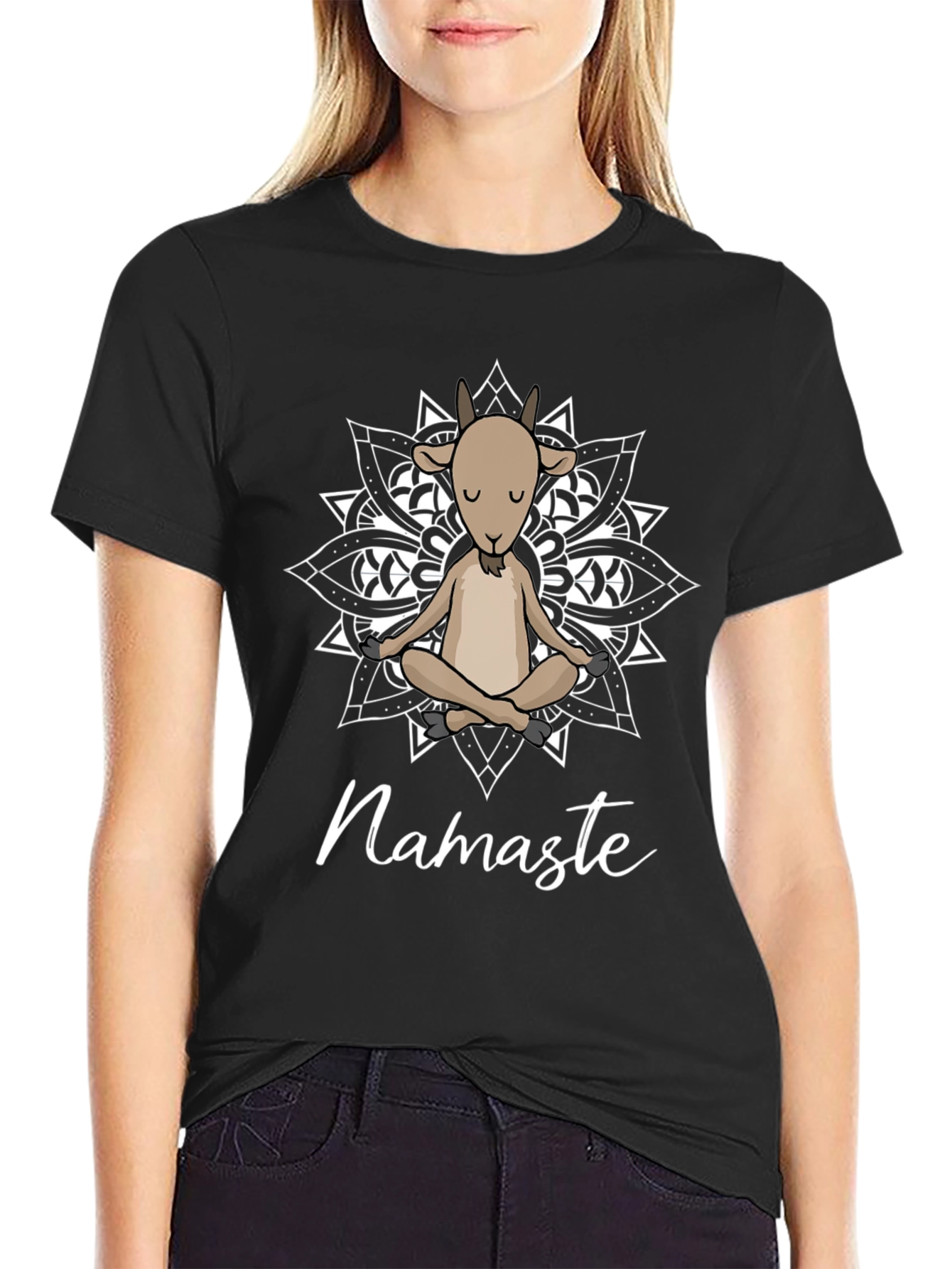 Goat Yoga Namaste Graphic T-Shirt
