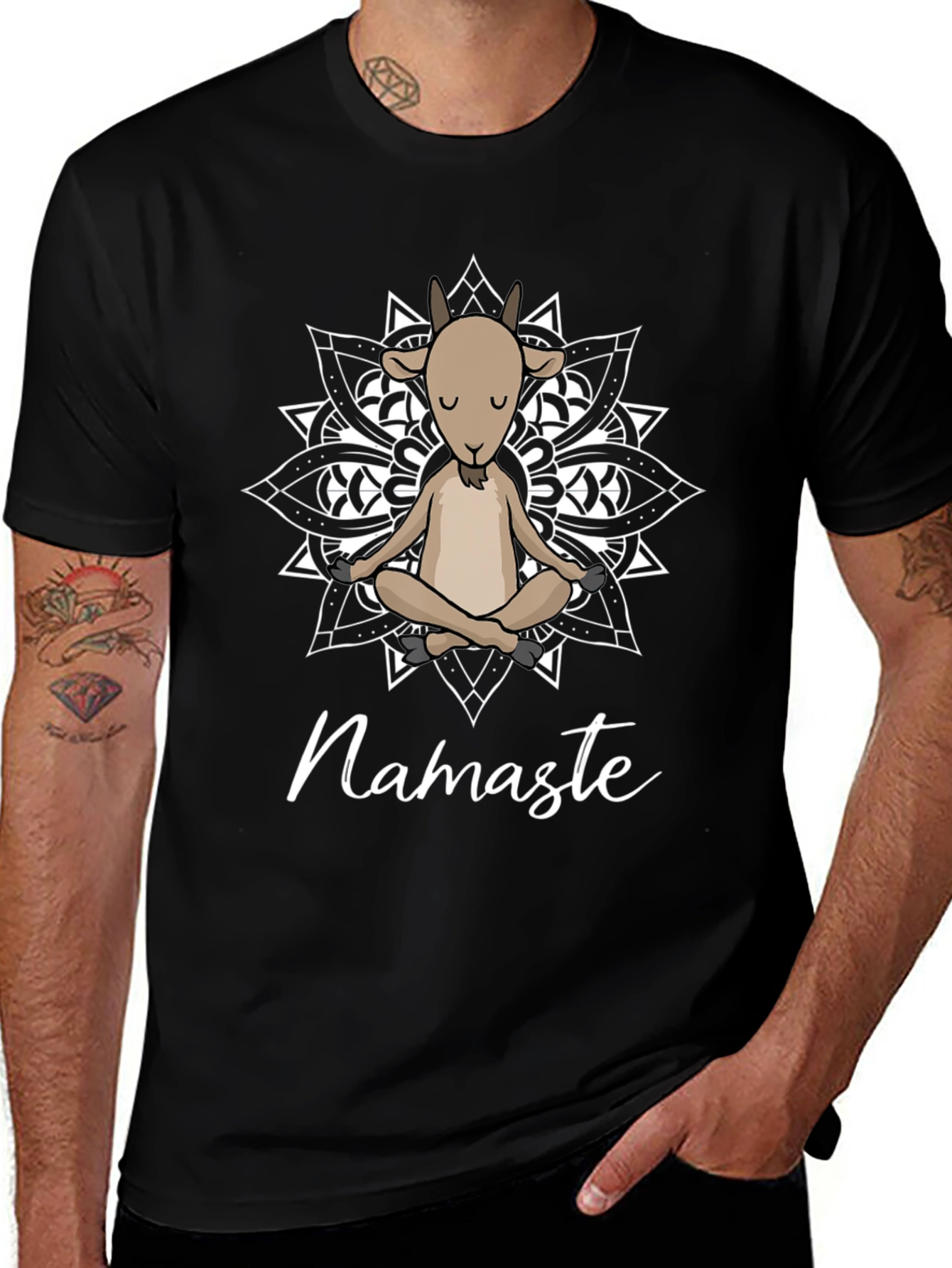 Goat Yoga Namaste Graphic T-Shirt