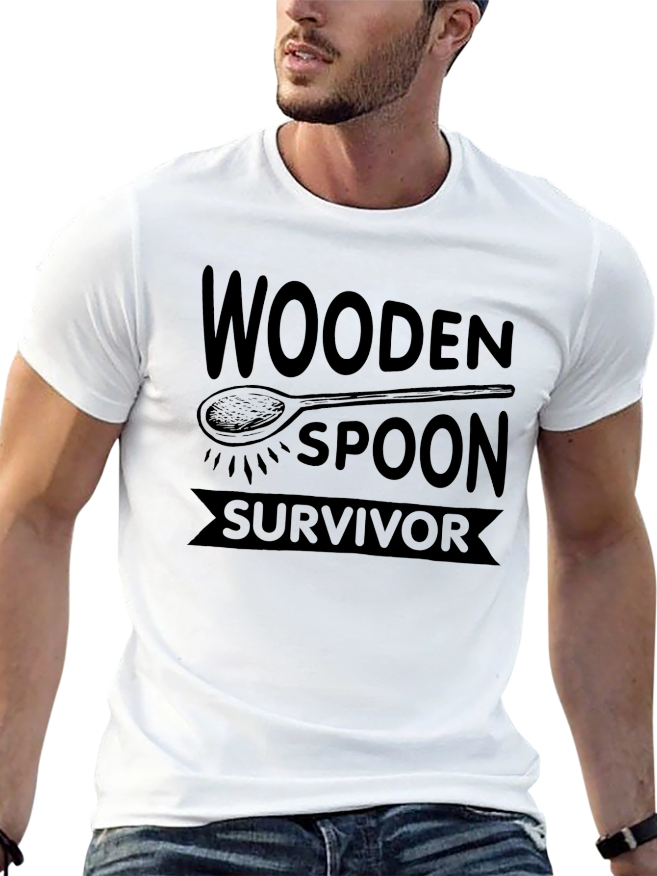 Wooden Spoon Survivor T-Shirt - Novelty Graphic Tee