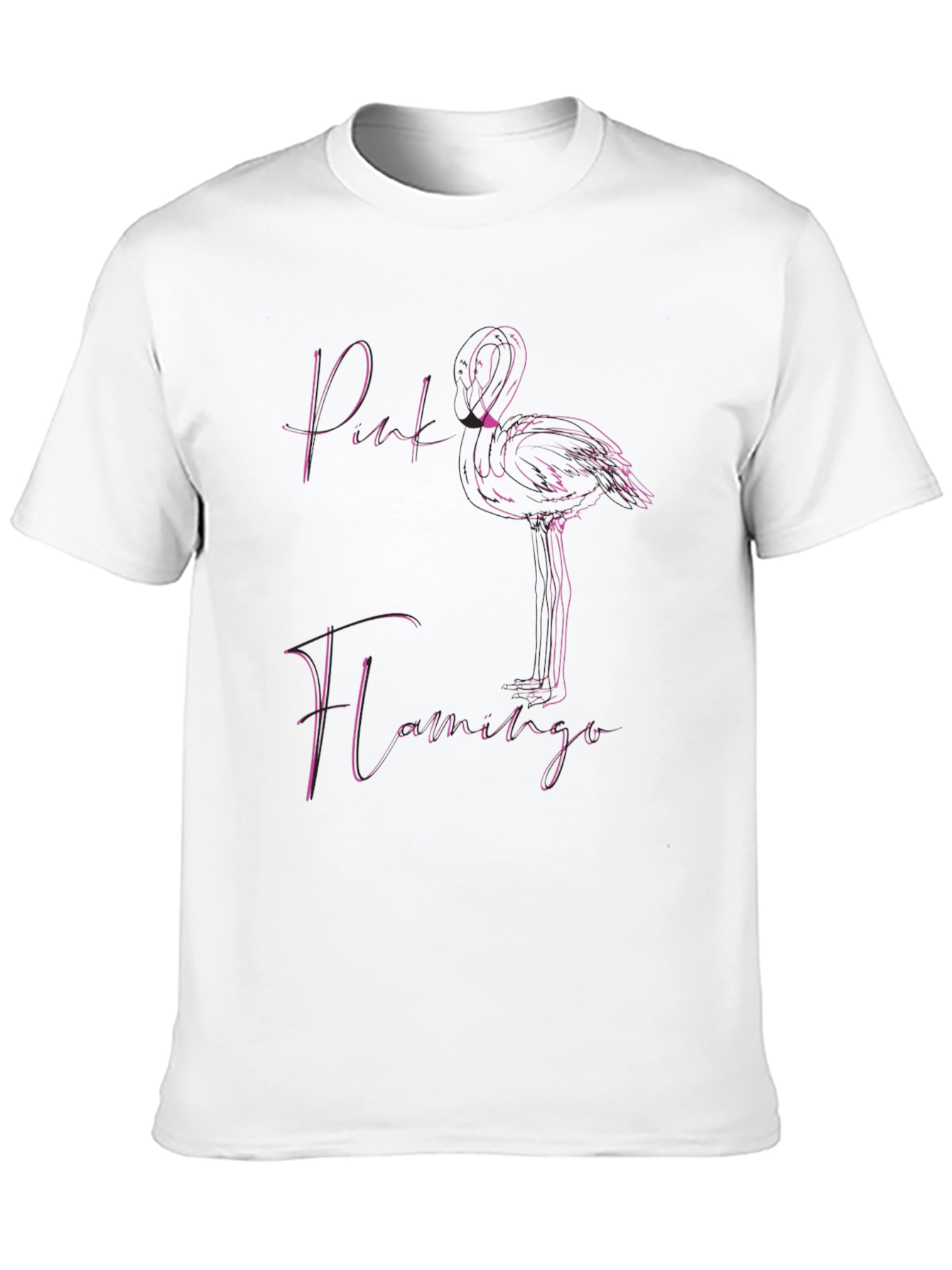 Pink Flamingo Graphic Print T-Shirt
