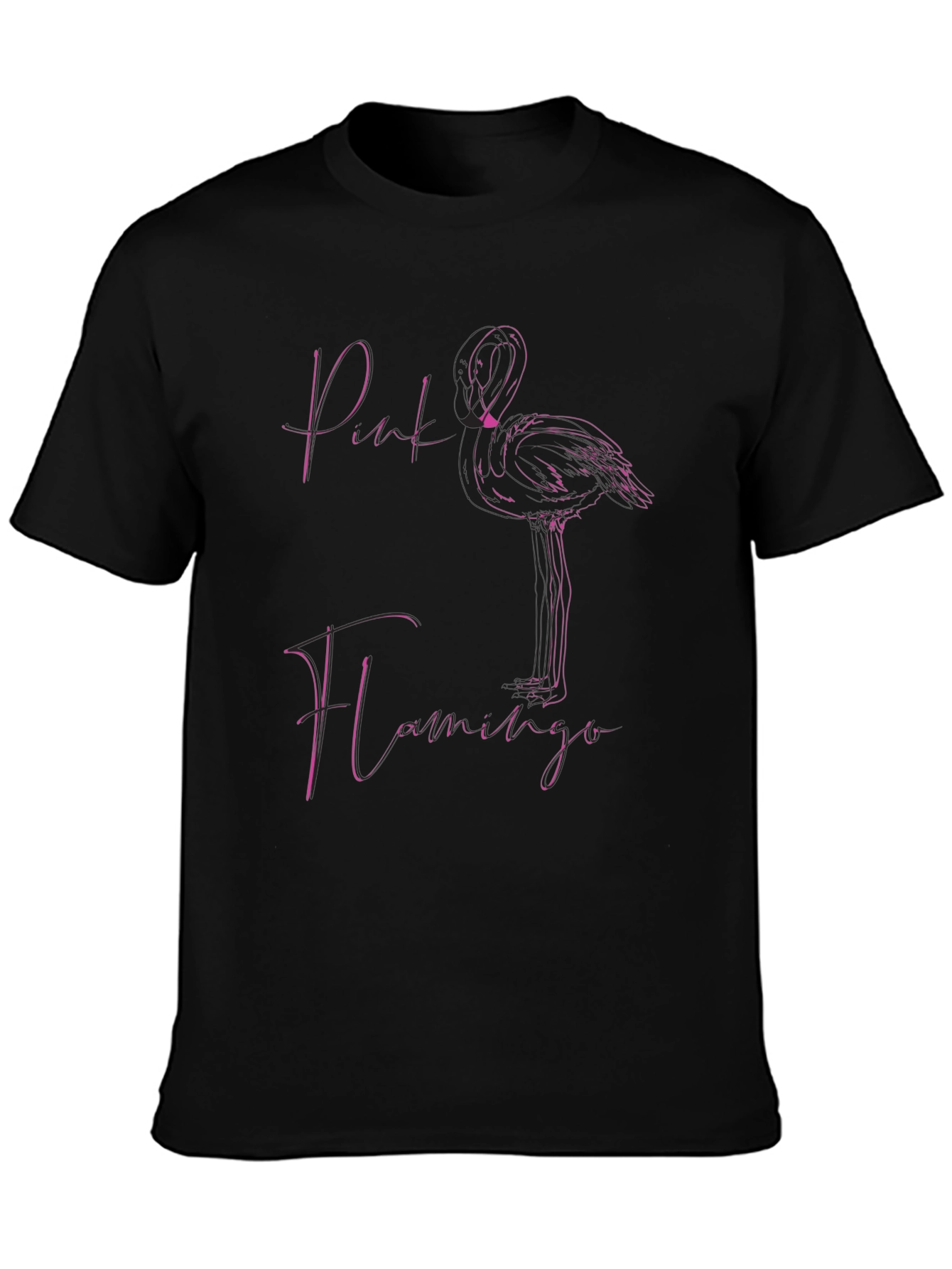Pink Flamingo Graphic Print T-Shirt