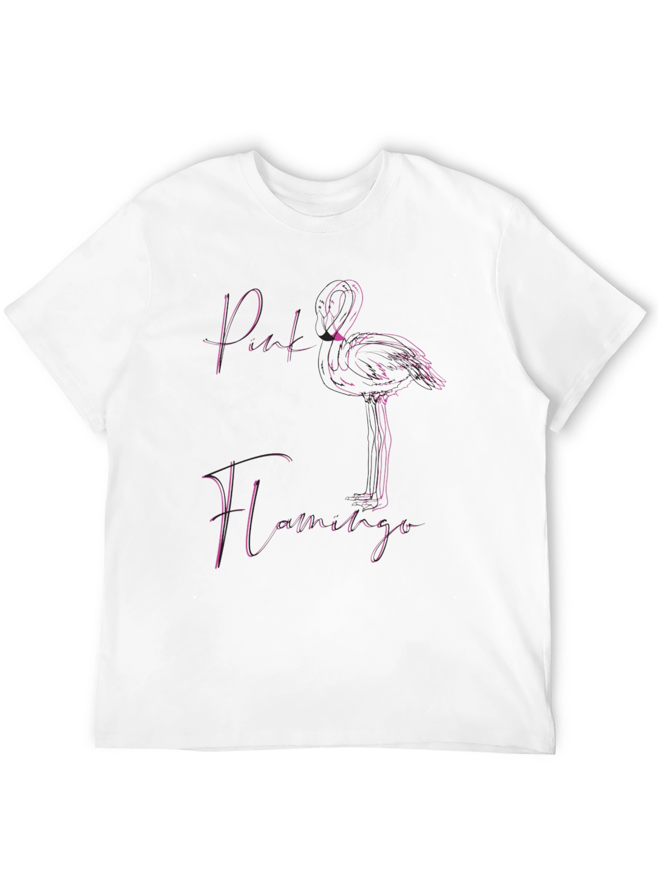 Pink Flamingo Graphic Print T-Shirt