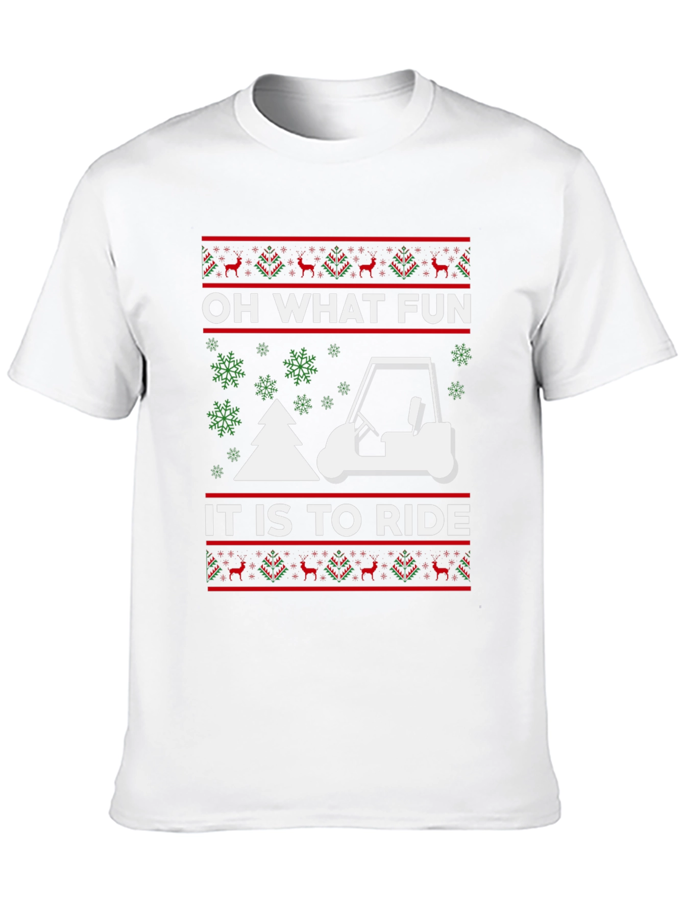 Festive Golf Cart Christmas T-Shirt