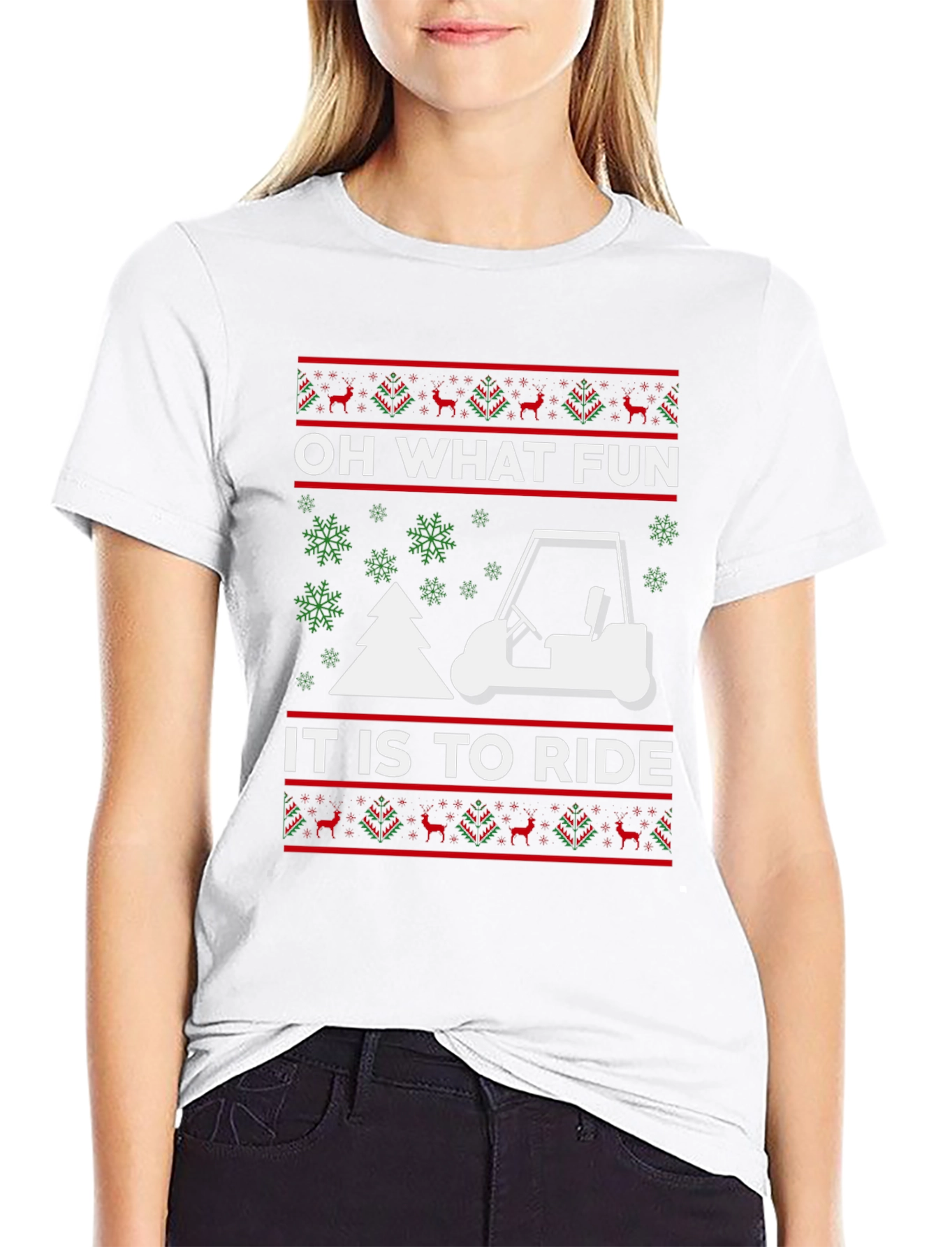 Festive Golf Cart Christmas T-Shirt