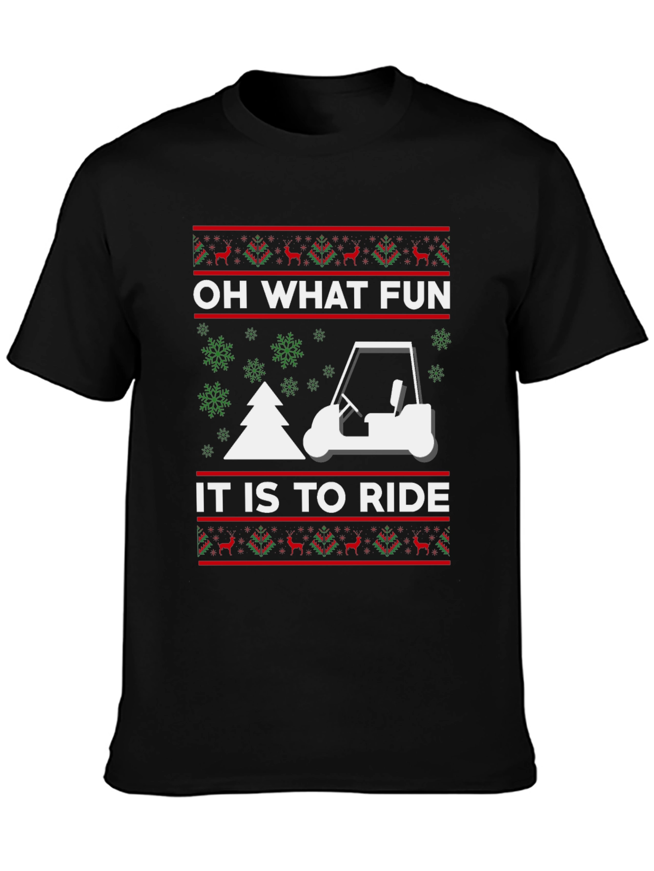 Festive Golf Cart Christmas T-Shirt