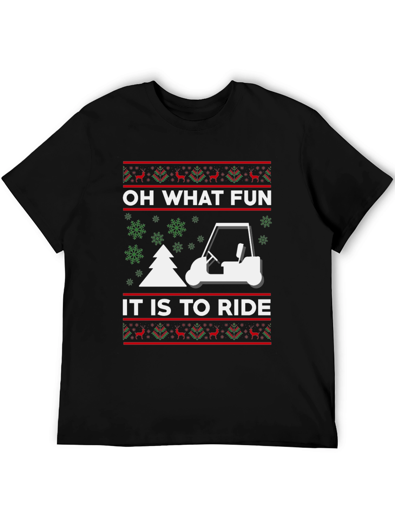 Festive Golf Cart Christmas T-Shirt