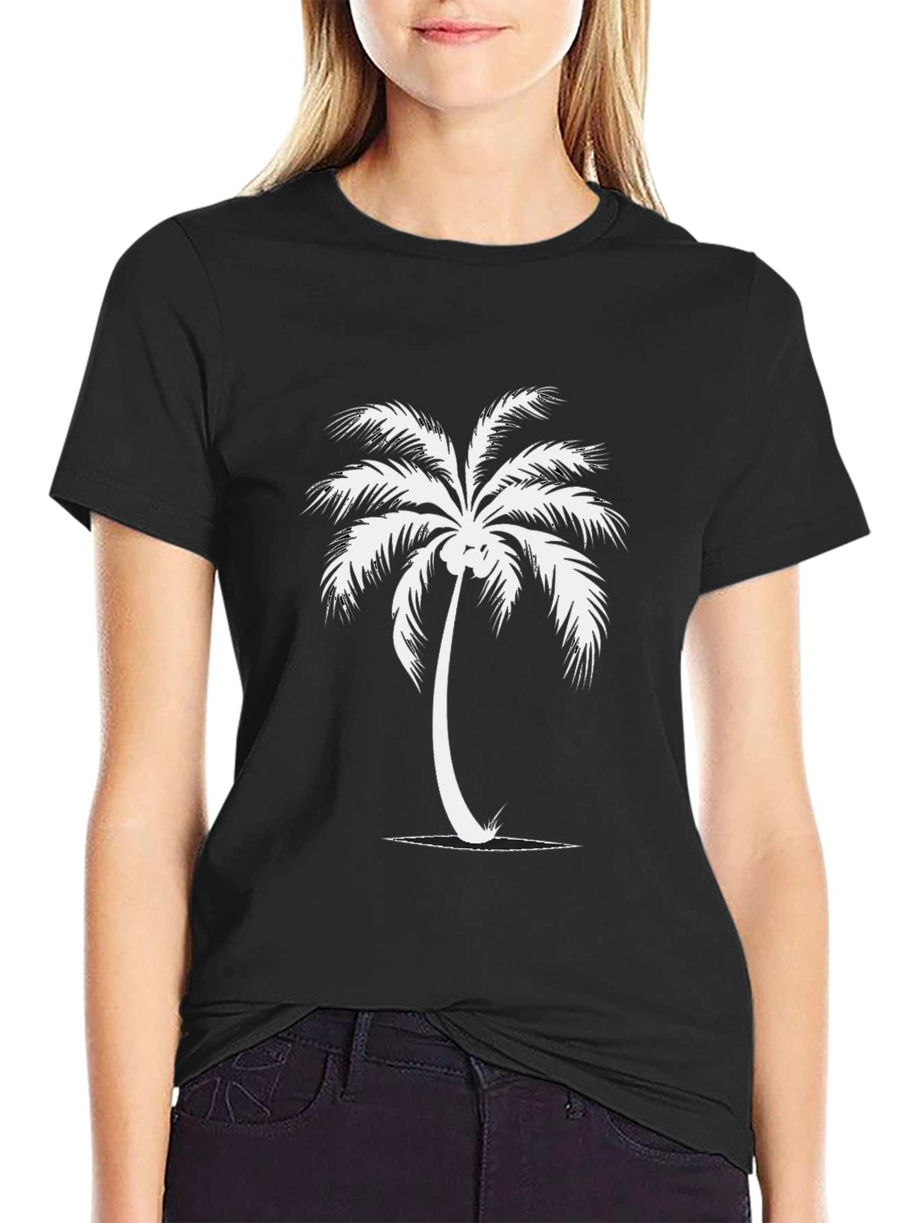 Black Palm Tree Graphic T-Shirt