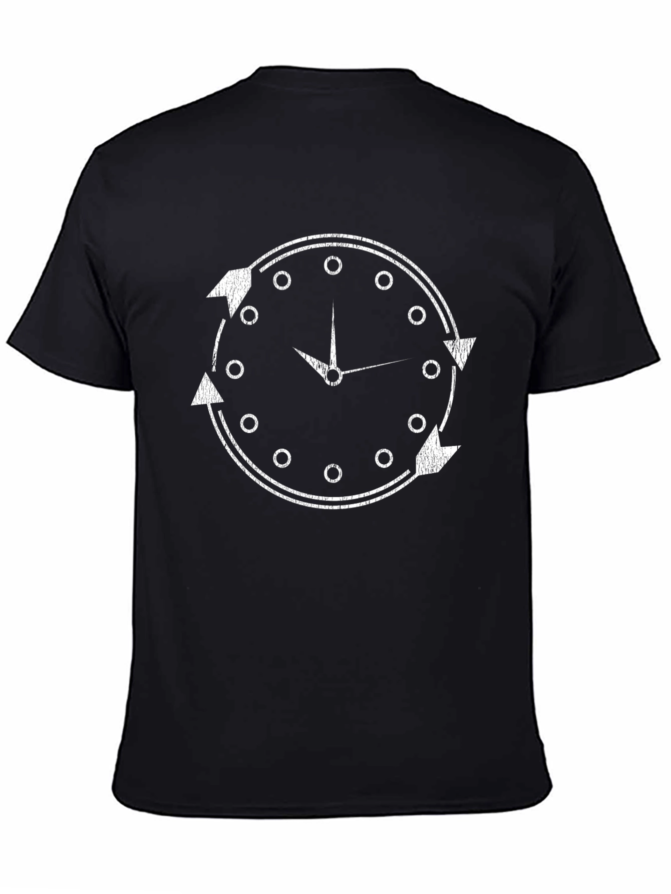 Circular Time Arrow Tee - Stylish Black Cotton T-Shirt