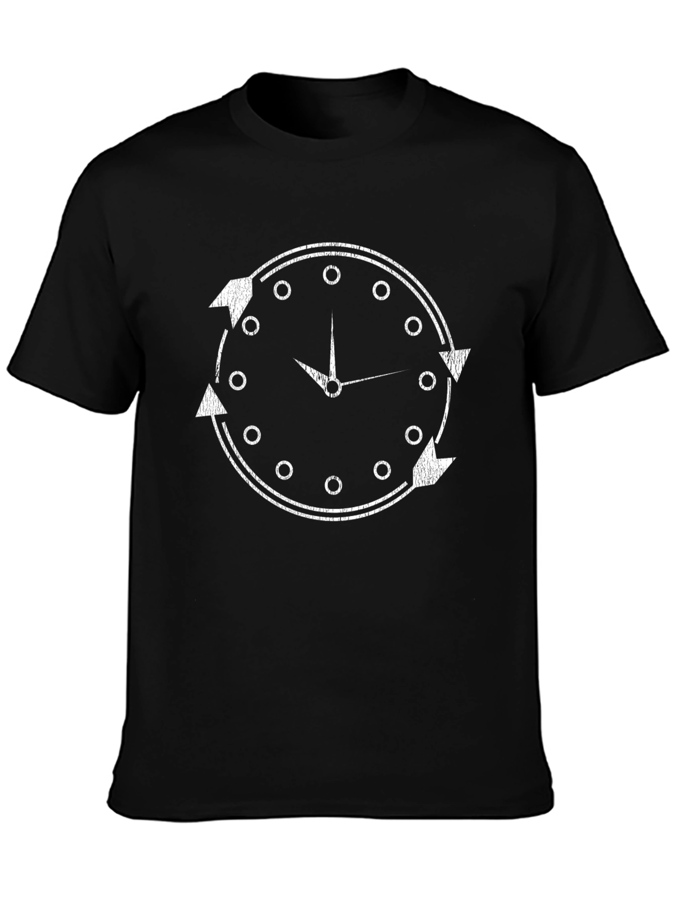 Circular Time Arrow Tee - Stylish Black Cotton T-Shirt