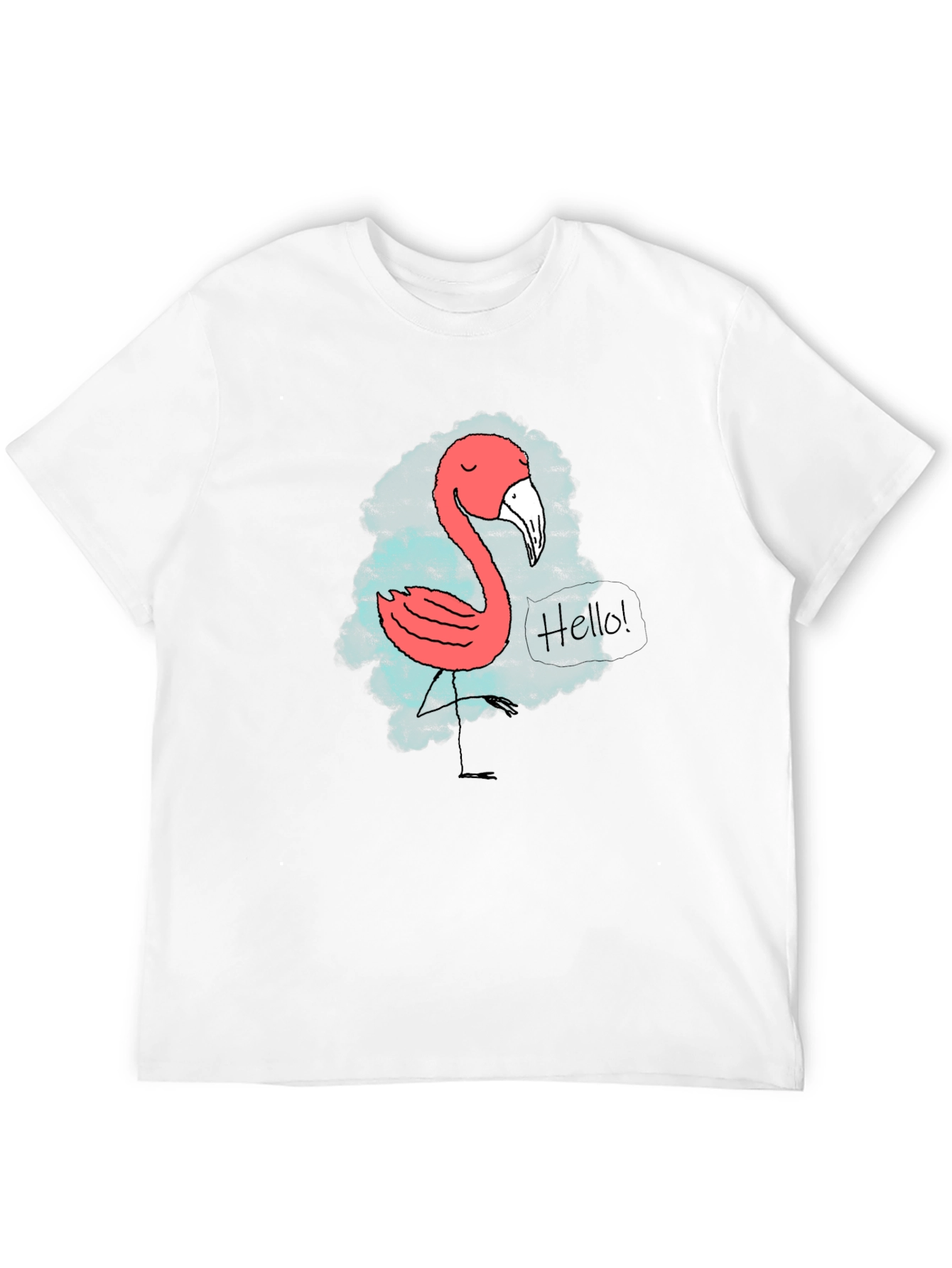 Fun Flamingo Graphic Tee - Black Cotton Shirt