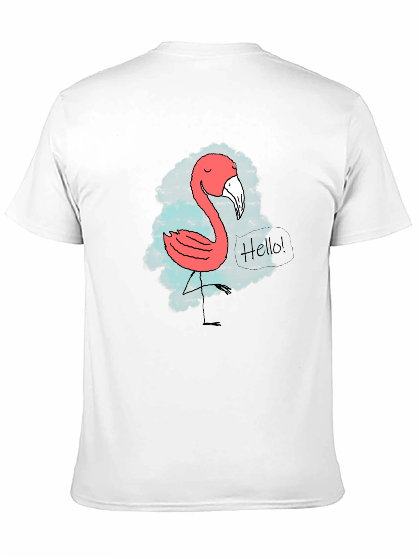 Fun Flamingo Graphic Tee - Black Cotton Shirt