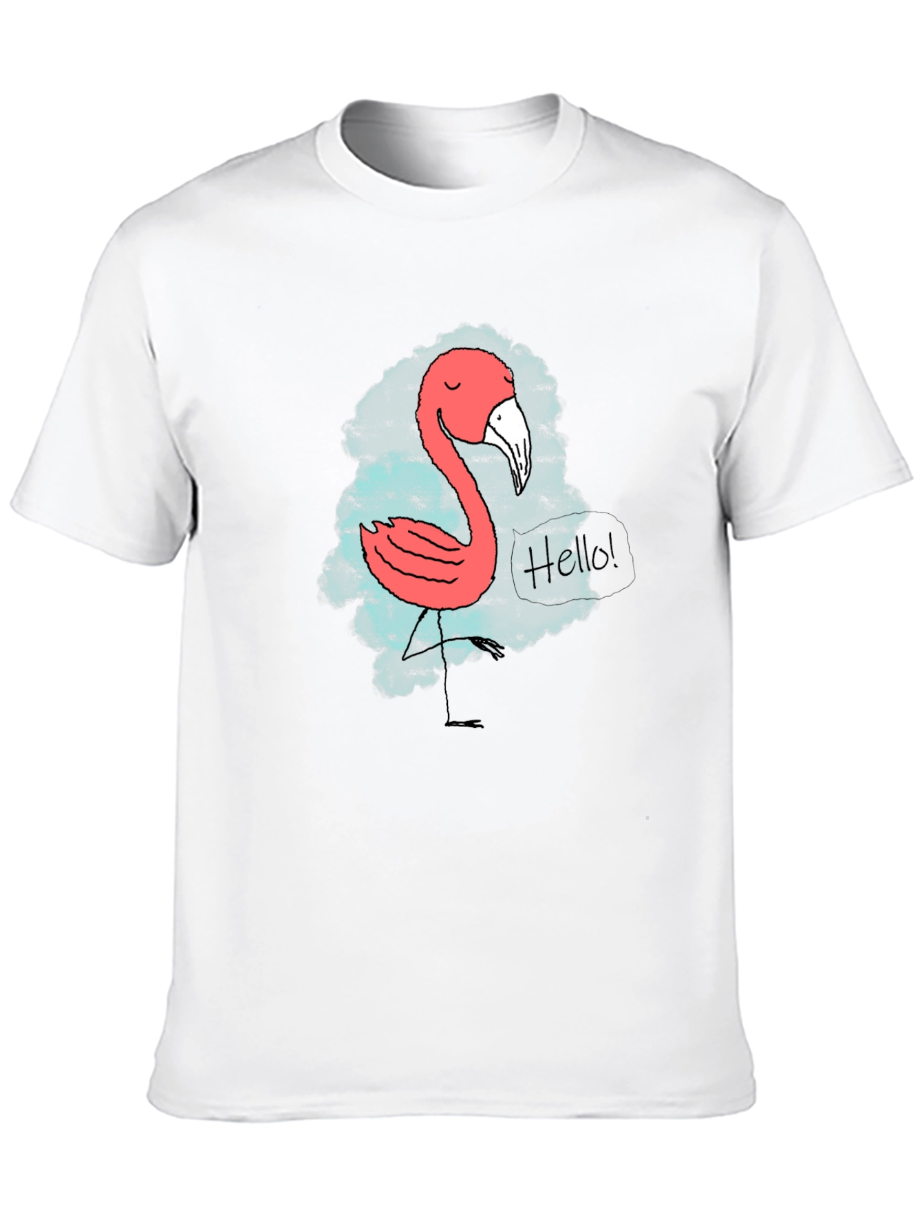 Fun Flamingo Graphic Tee - Black Cotton Shirt