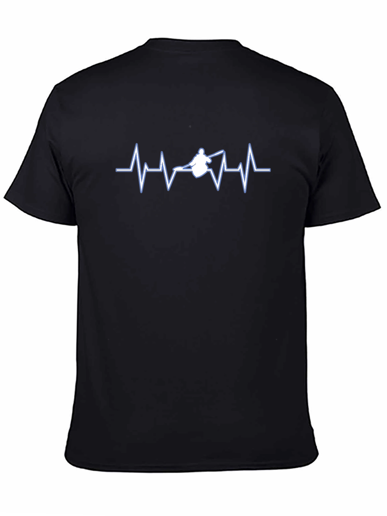 Skier Heartbeat Graphic Tee - Black Cotton T-Shirt