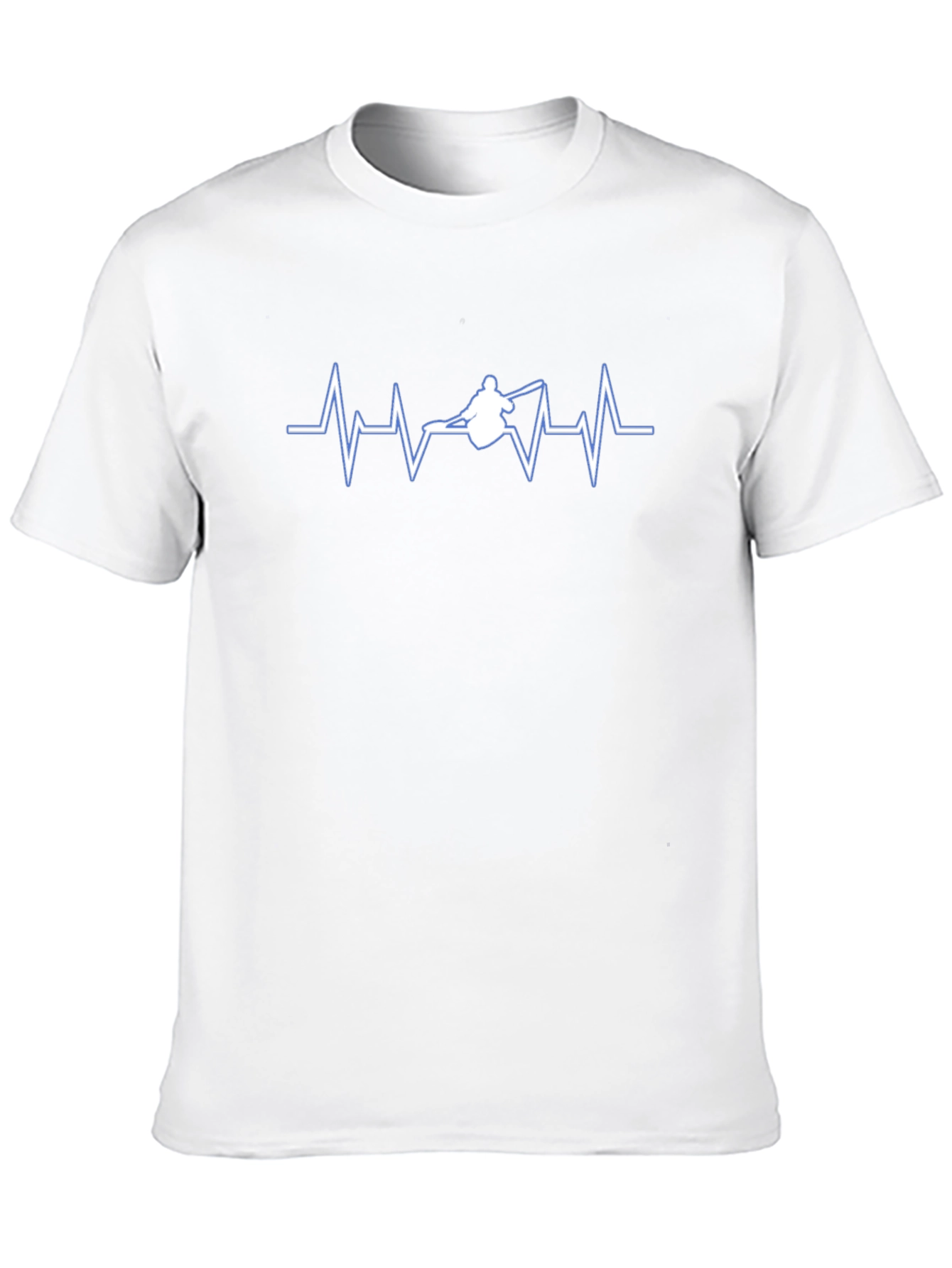 Skier Heartbeat Graphic Tee - Black Cotton T-Shirt
