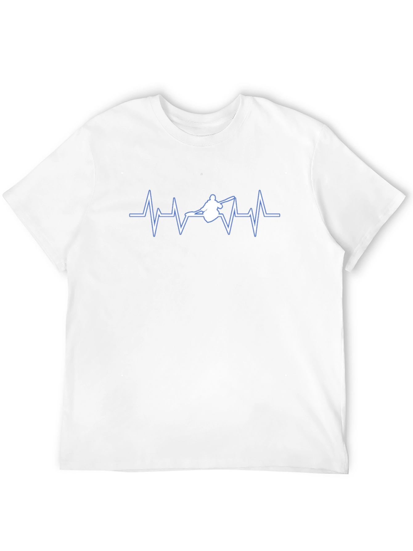Skier Heartbeat Graphic Tee - Black Cotton T-Shirt