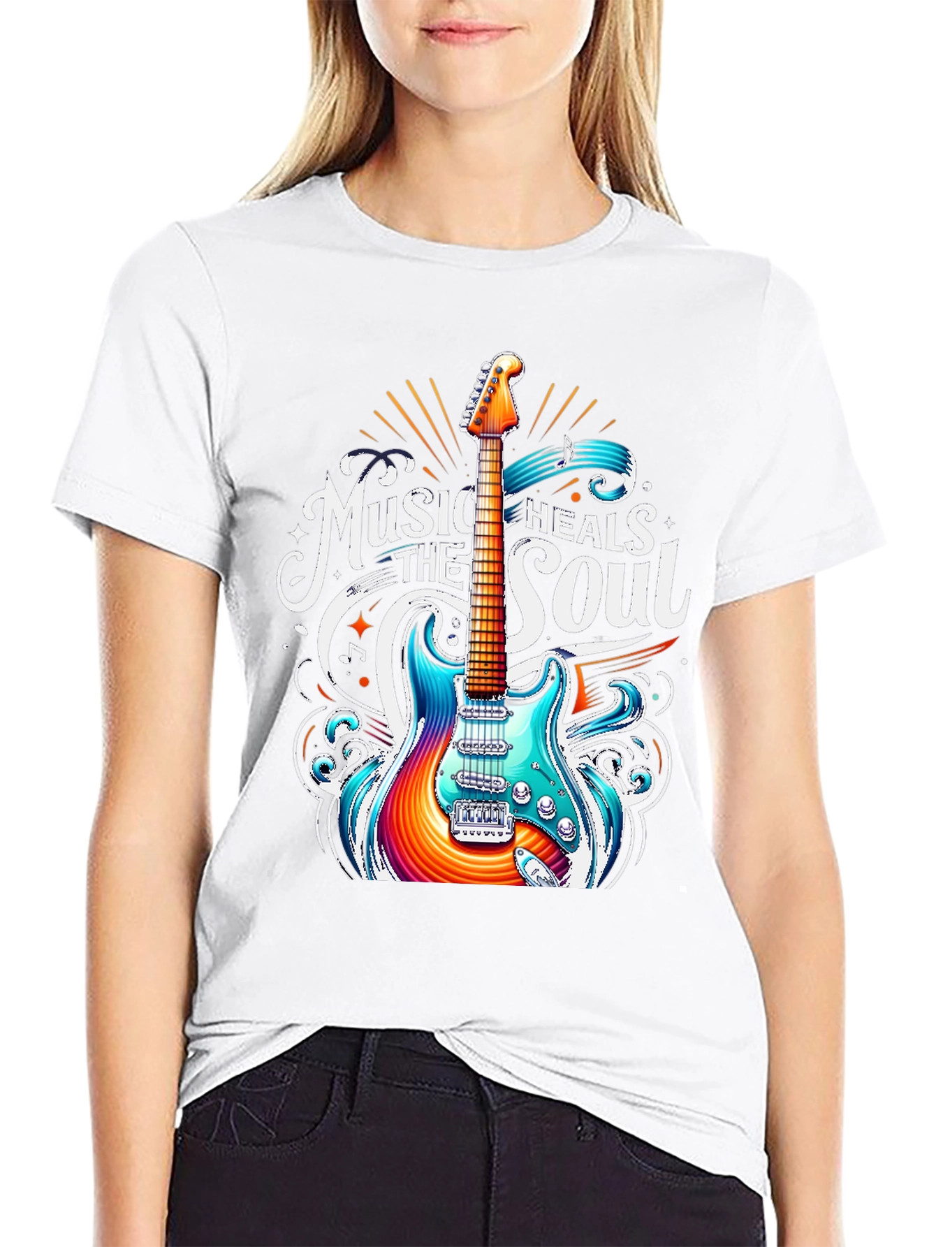 Music Heals the Soul Guitar T-Shirt