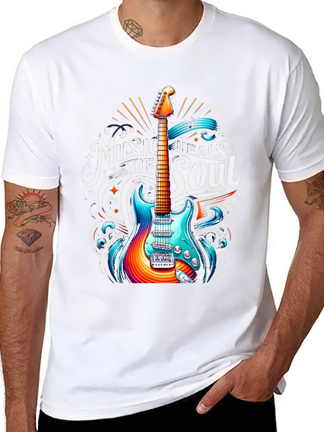 Music Heals the Soul Guitar T-Shirt
