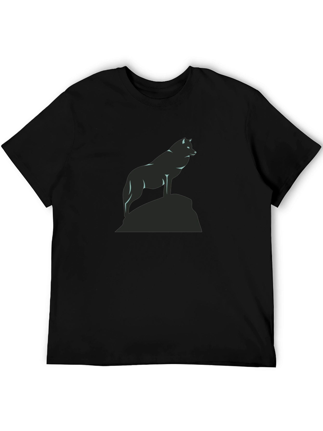 Wolf Silhouette Graphic Tee - Black
