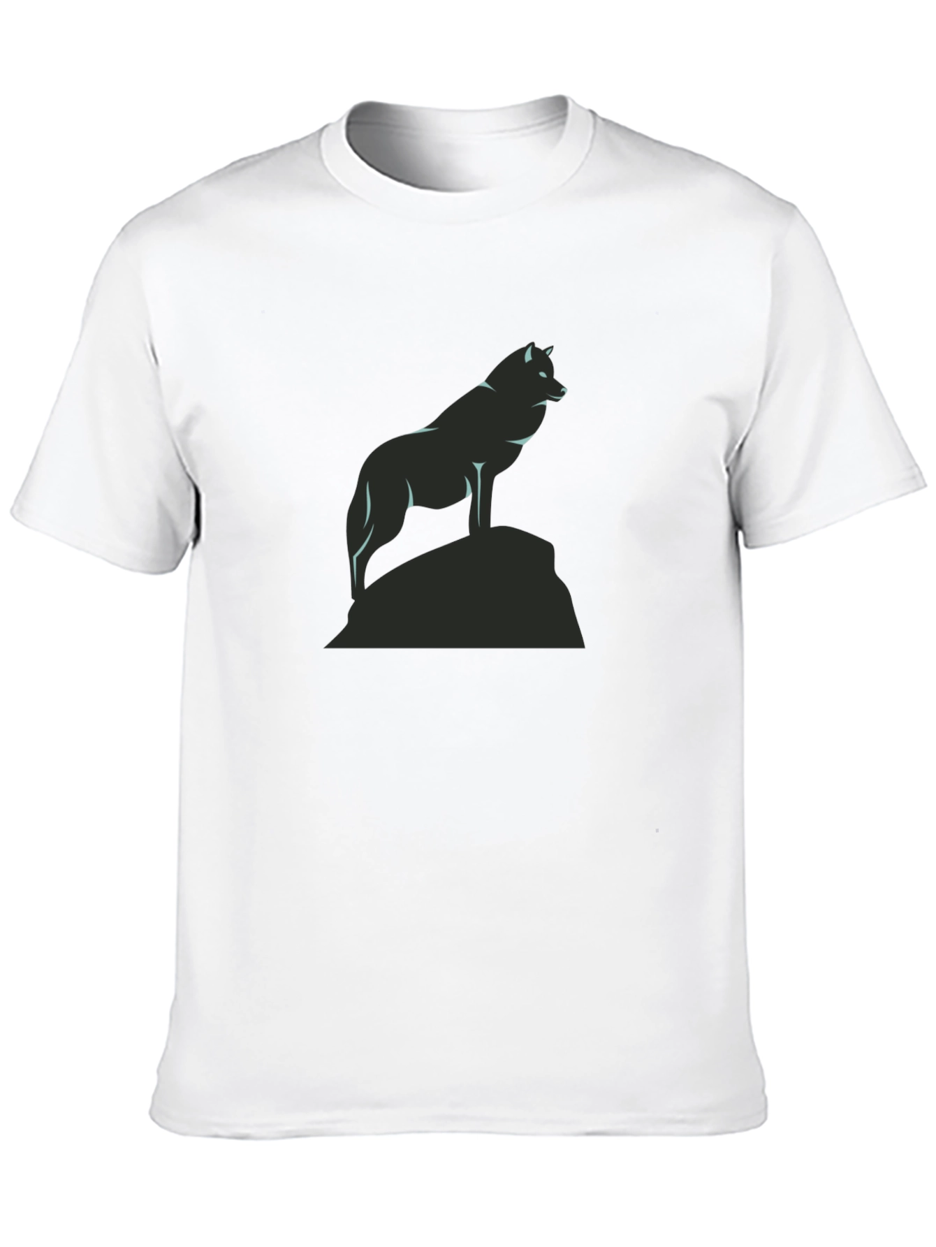 Wolf Silhouette Graphic Tee - Black