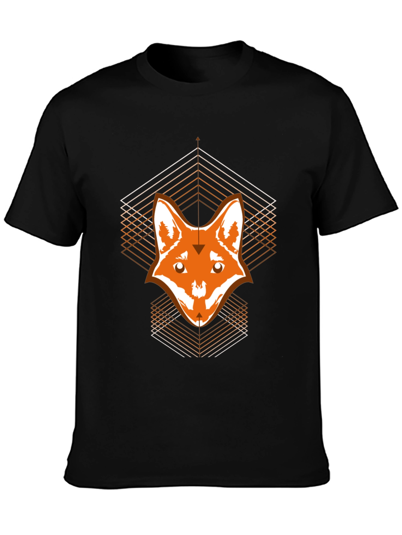 Geometric Fox Graphic Print T-Shirt