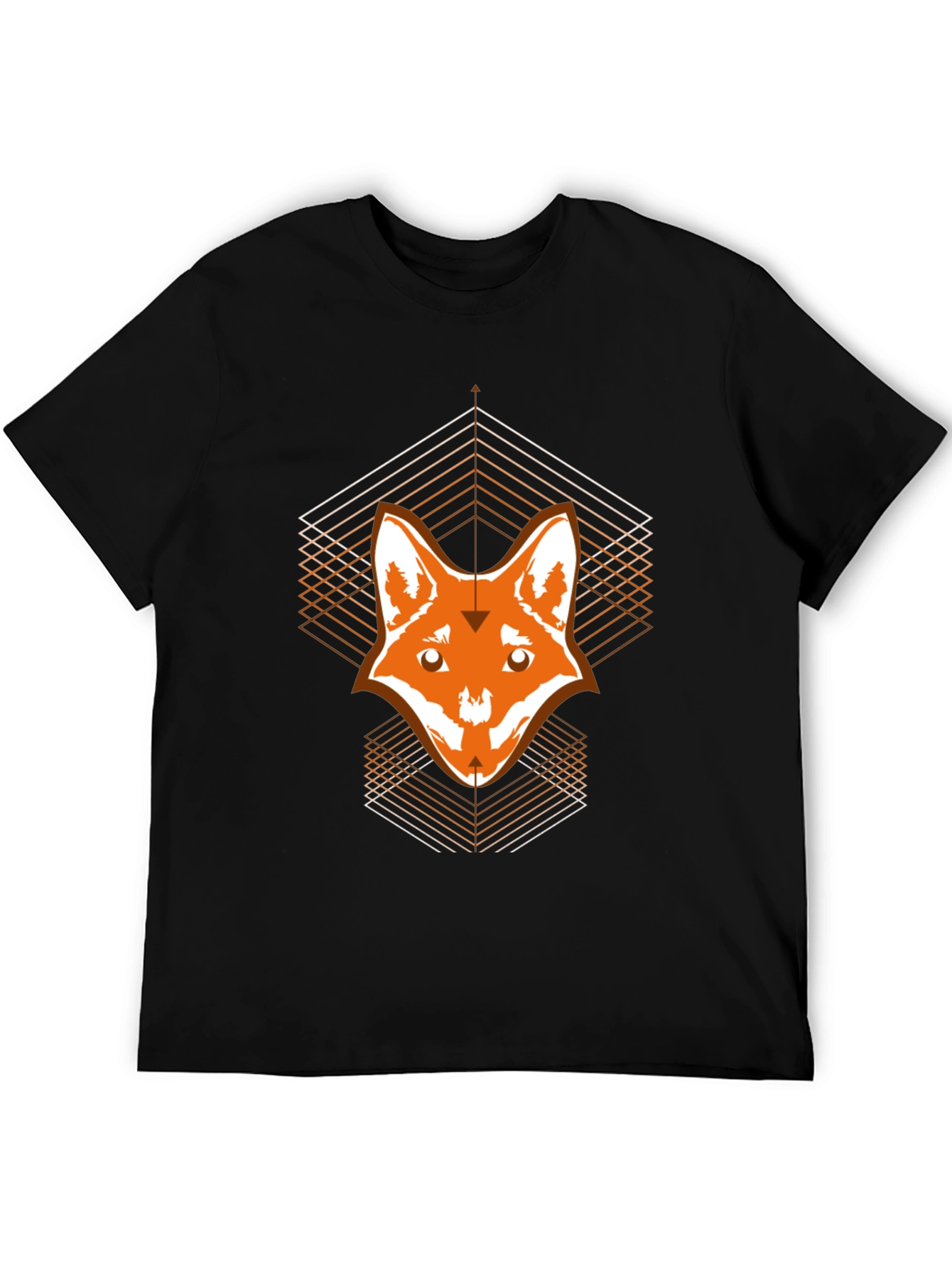 Geometric Fox Graphic Print T-Shirt