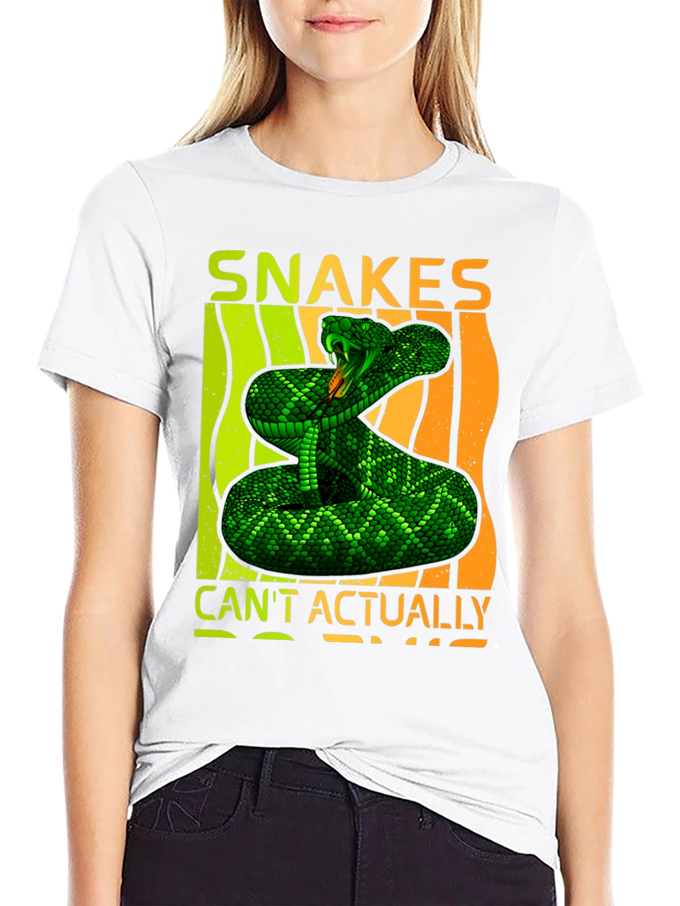 Snakes Cant Actually Black Graphic Tee
