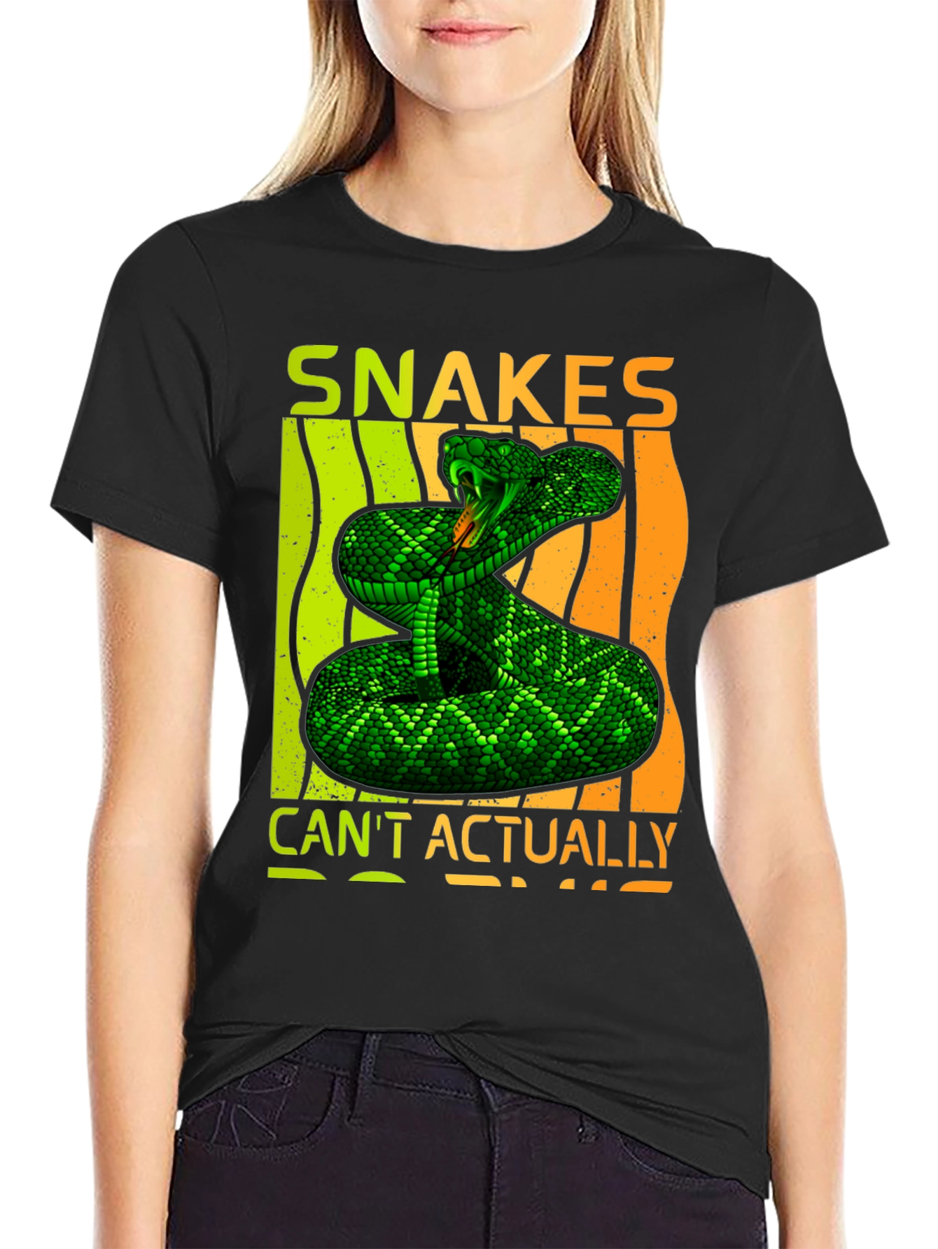 Snakes Cant Actually Black Graphic Tee