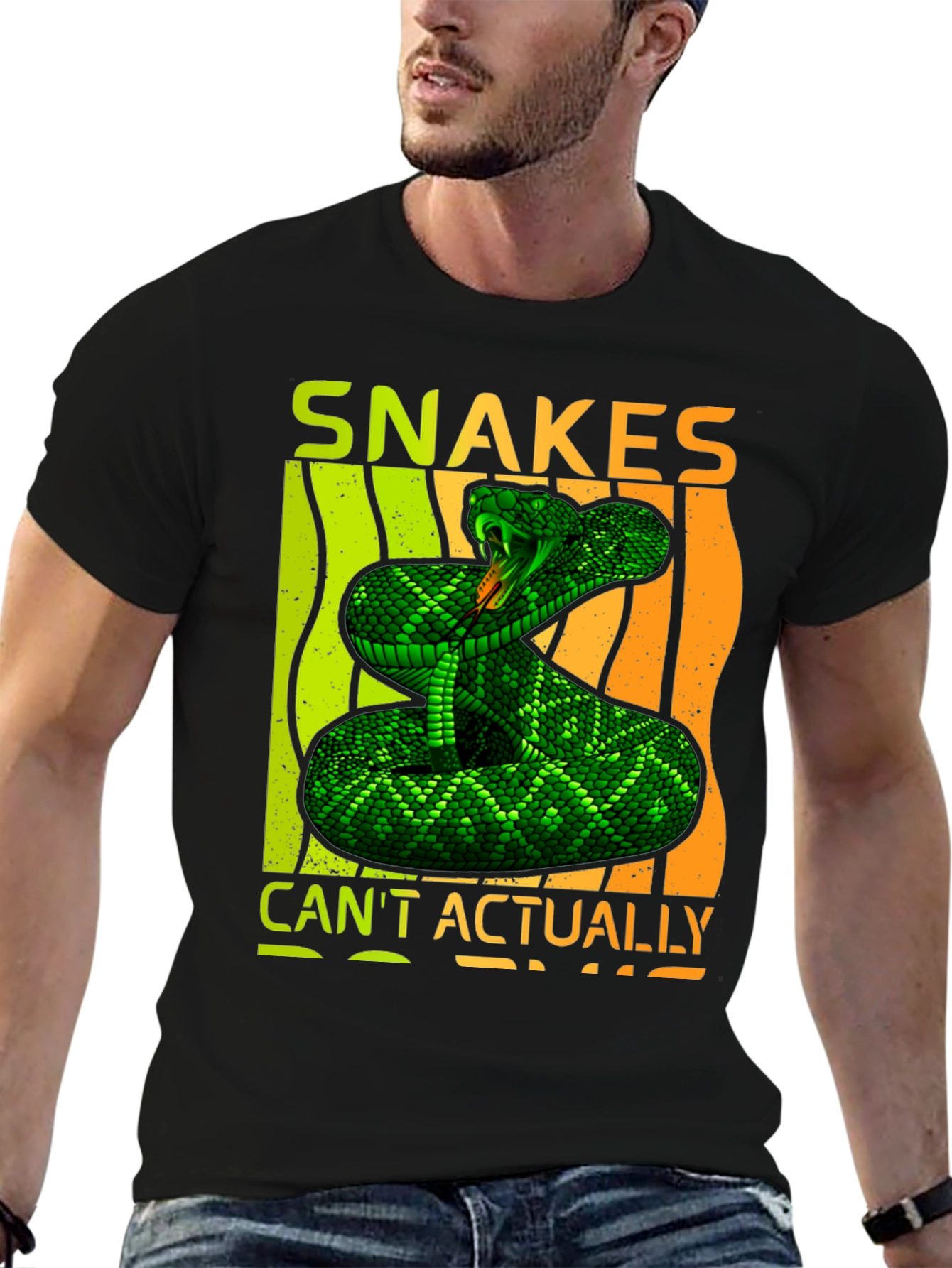 Snakes Cant Actually Black Graphic Tee