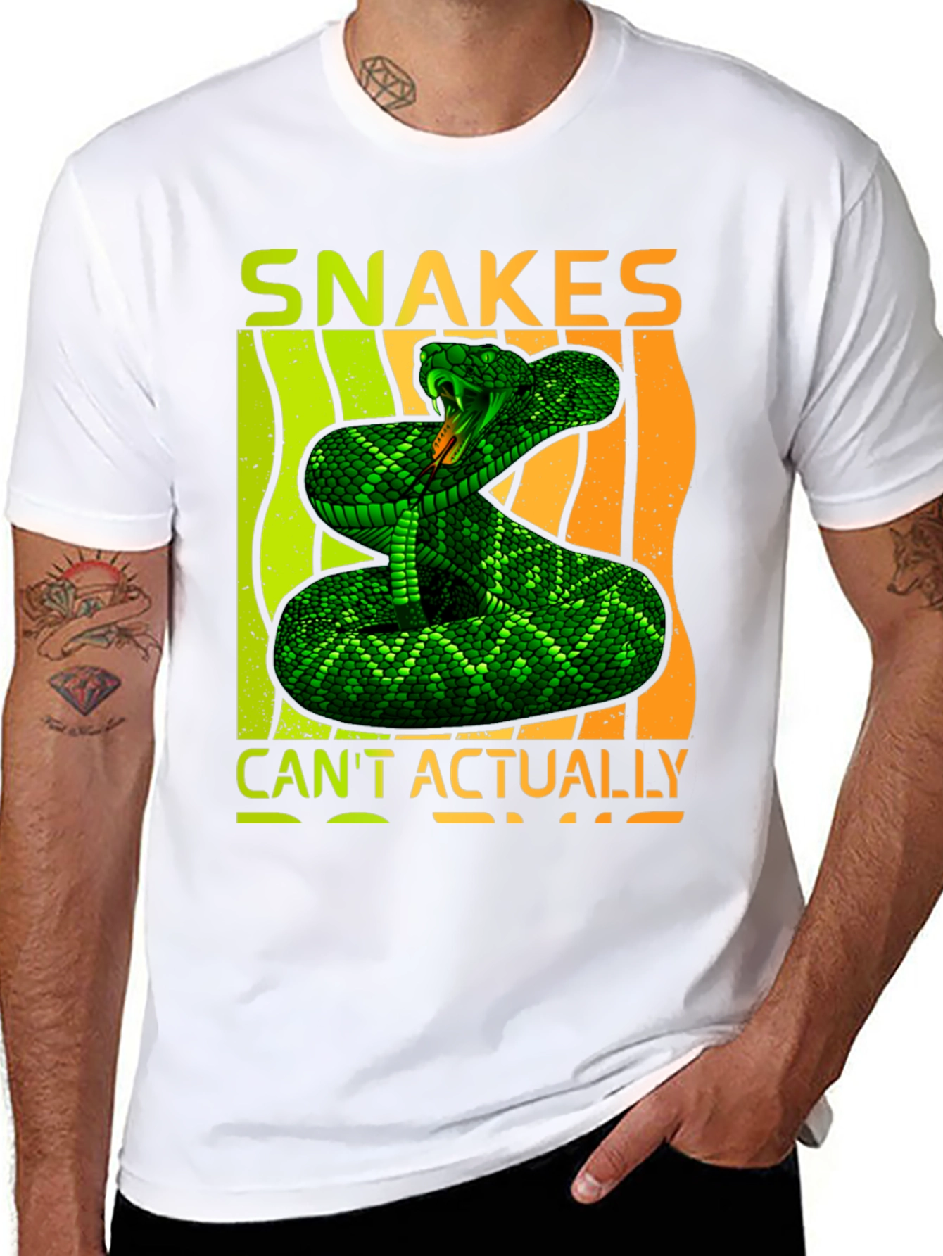 Snakes Cant Actually Black Graphic Tee