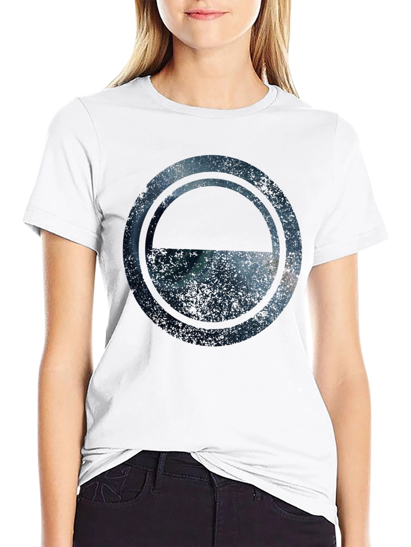 Cosmic Eclipse Graphic Tee - Stylish Mens Crew Neck