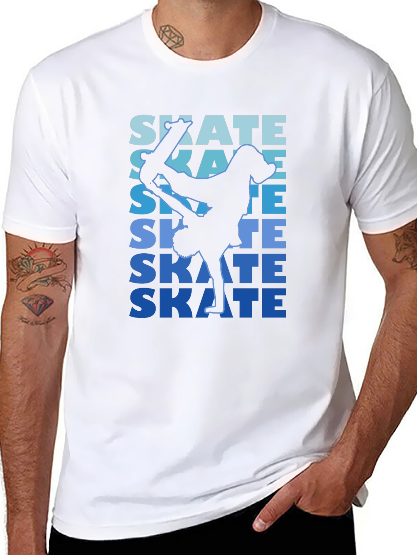 Skateboarding Graphic Tee - Black
