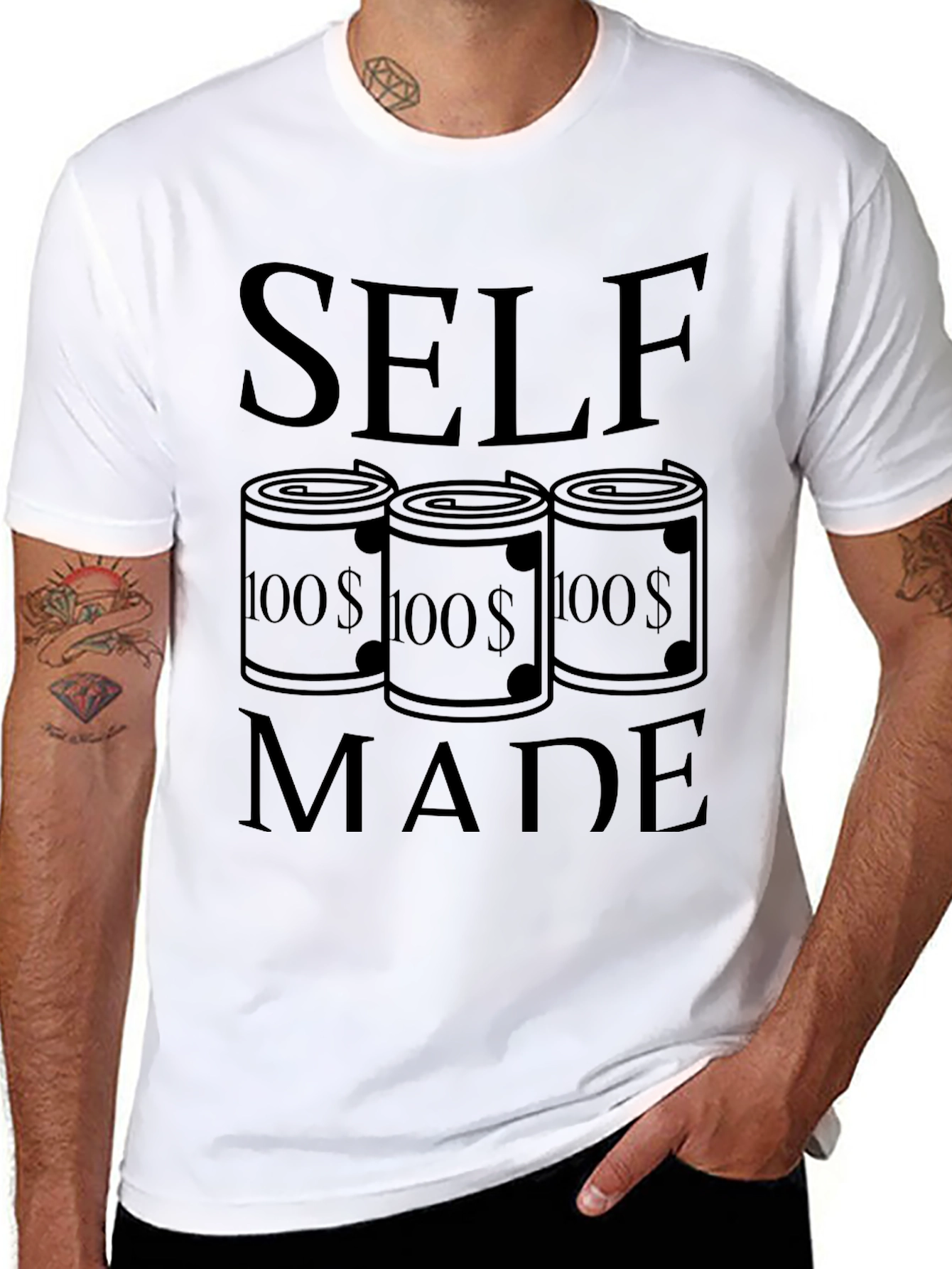 Self Made Black Graphic T-Shirt