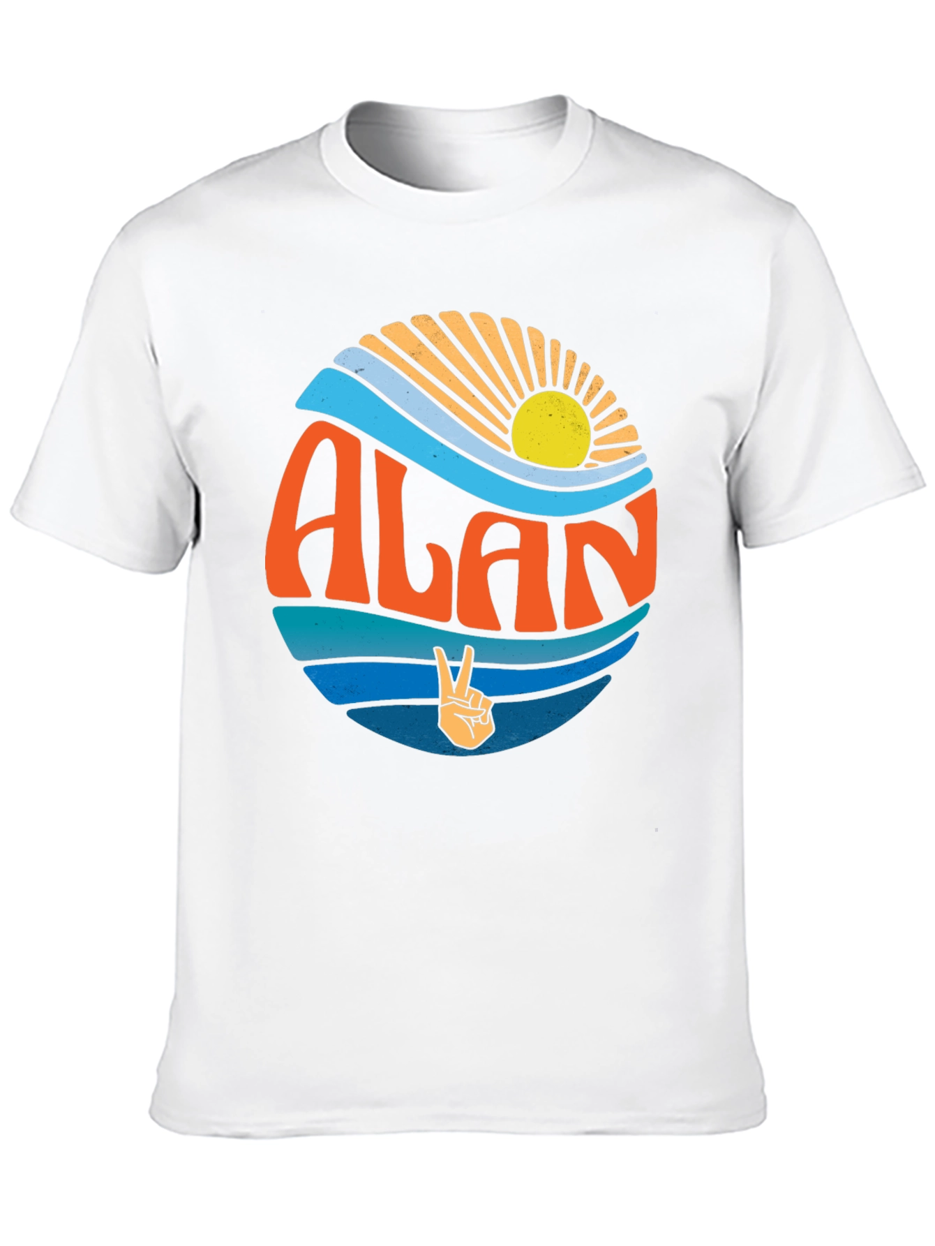 Retro ALAN T-Shirt - Peace & Waves Design