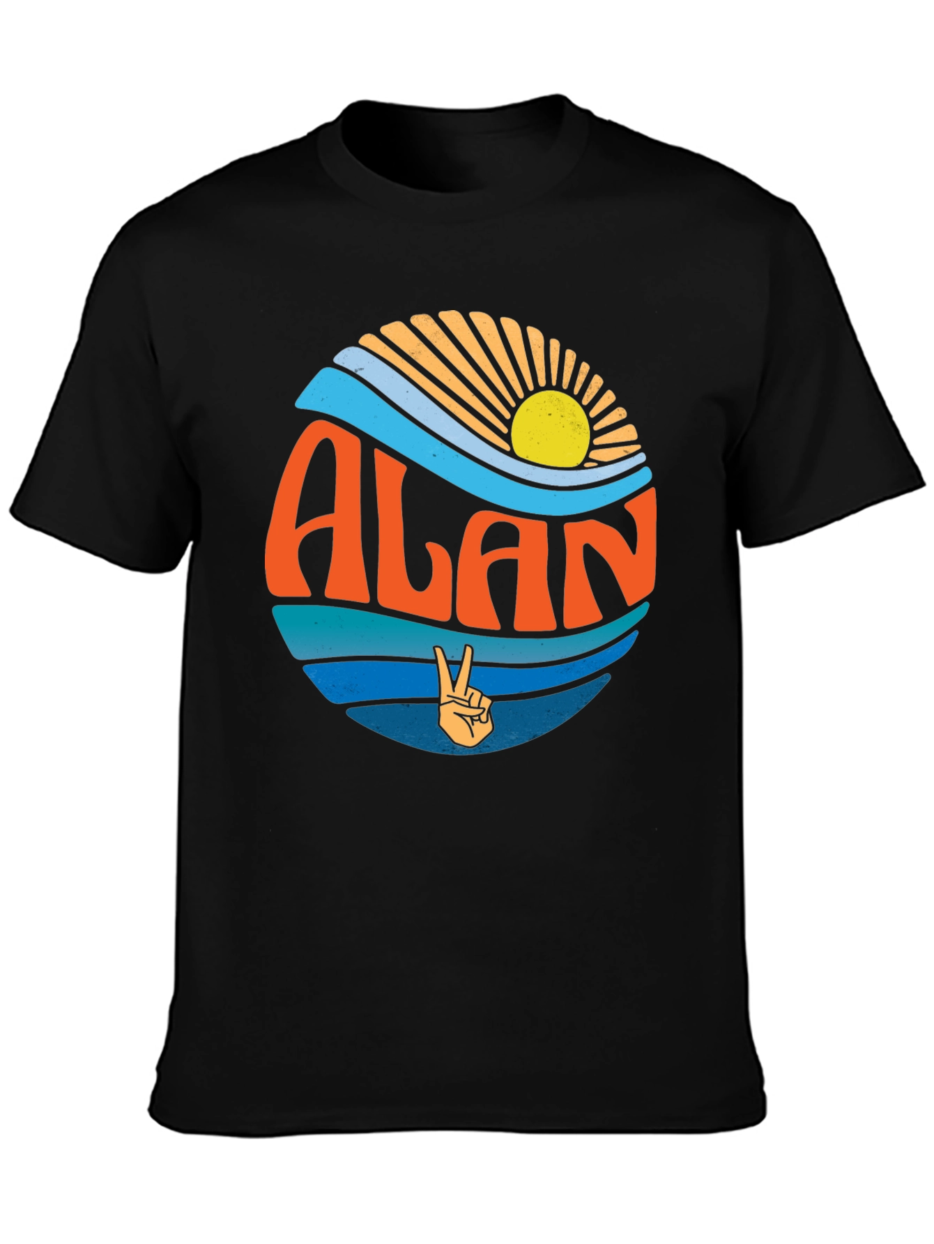 Retro ALAN T-Shirt - Peace & Waves Design