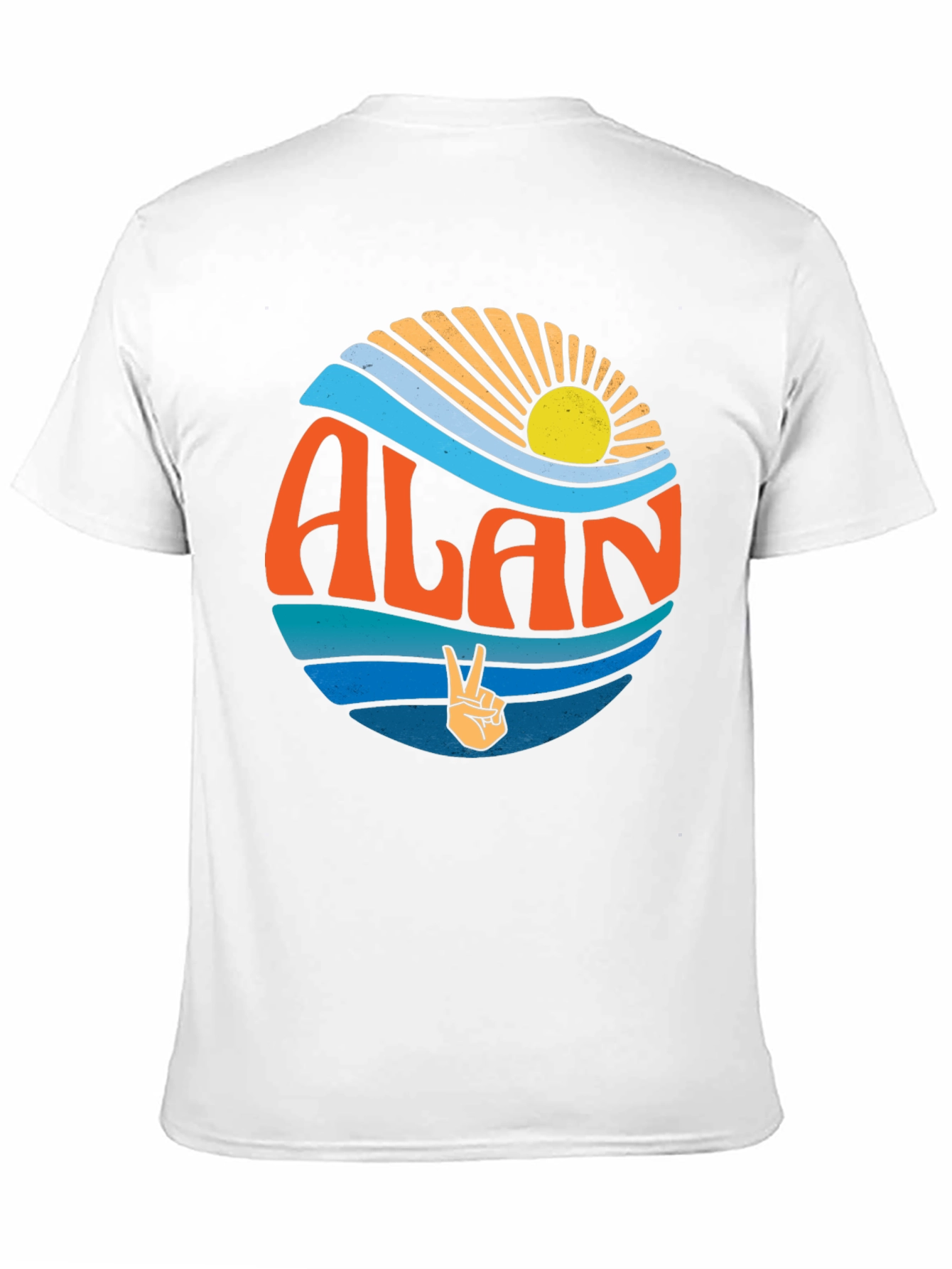 Retro ALAN T-Shirt - Peace & Waves Design