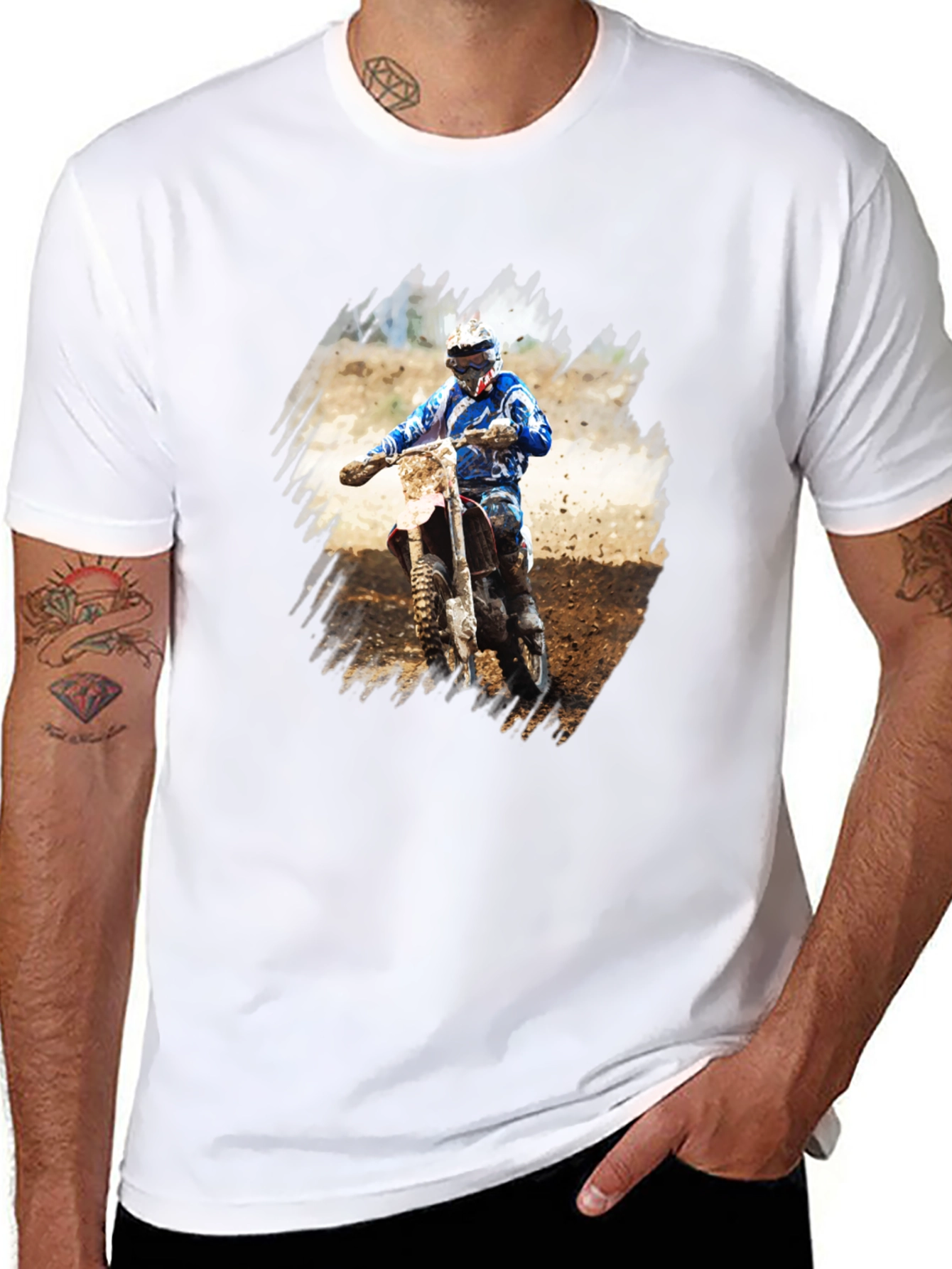 Motocross Rider Graphic Tee - Black