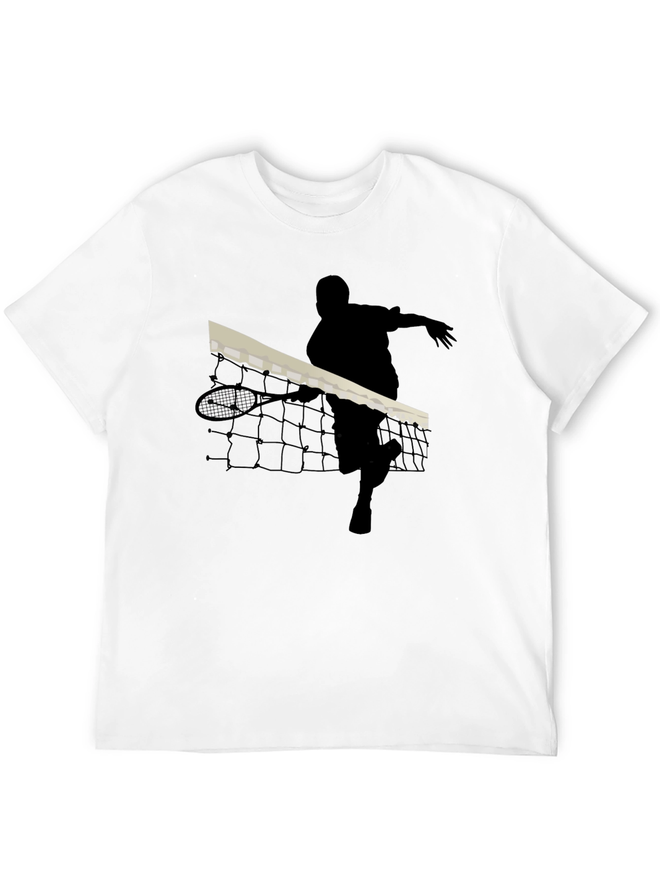 Tennis Player Silhouette Black T-Shirt
