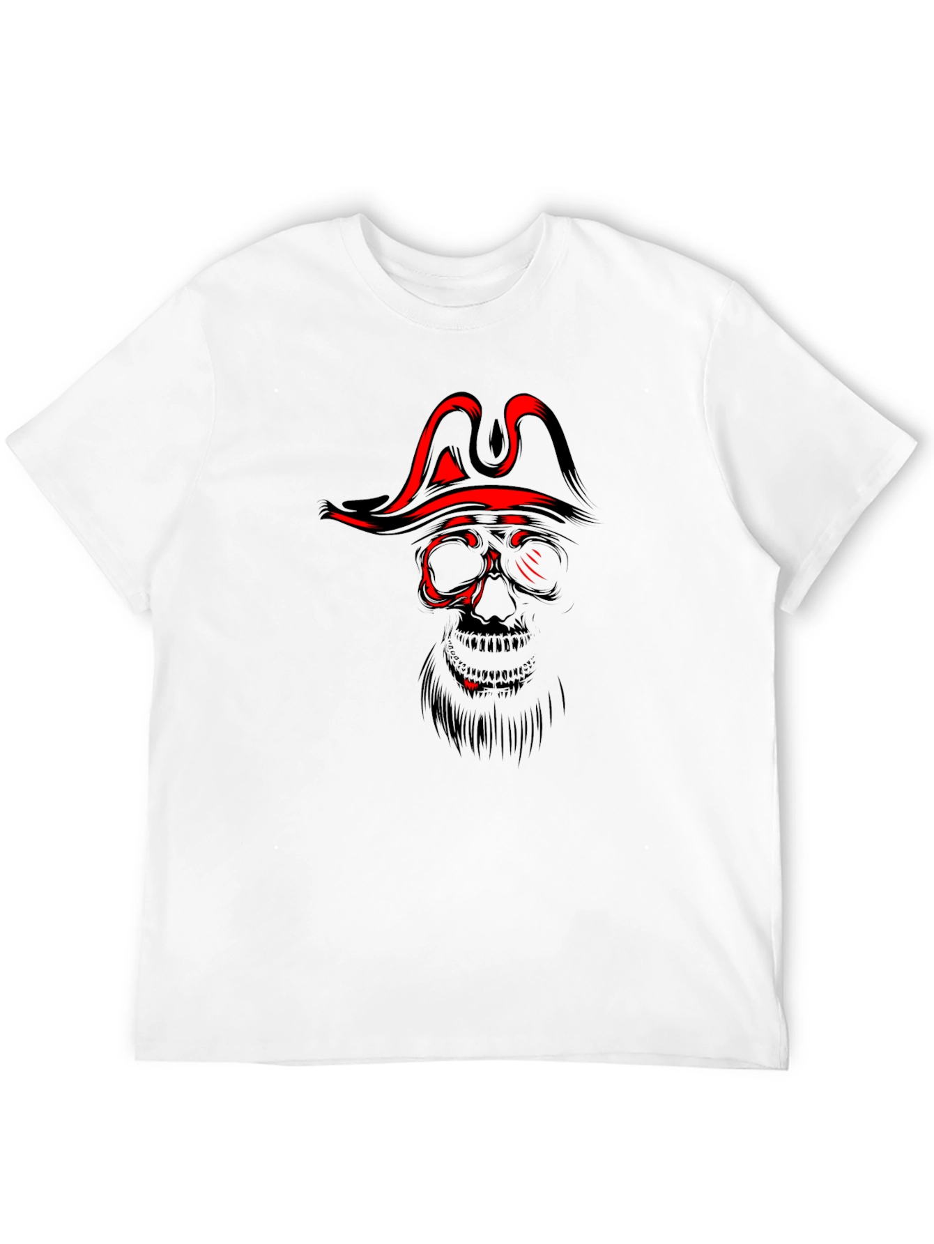 Pirate Skull Graphic T-Shirt - Black Cotton Tee