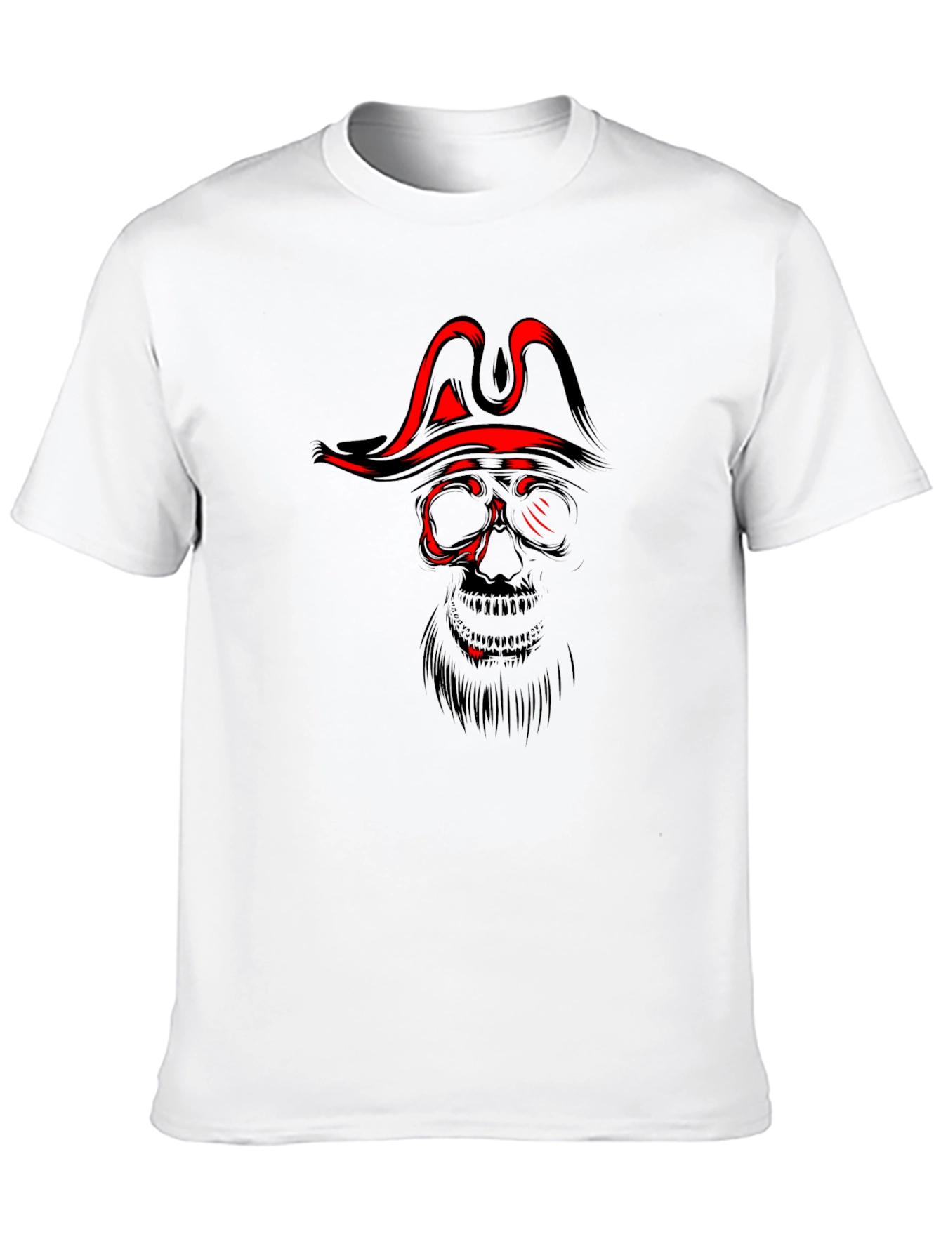 Pirate Skull Graphic T-Shirt - Black Cotton Tee