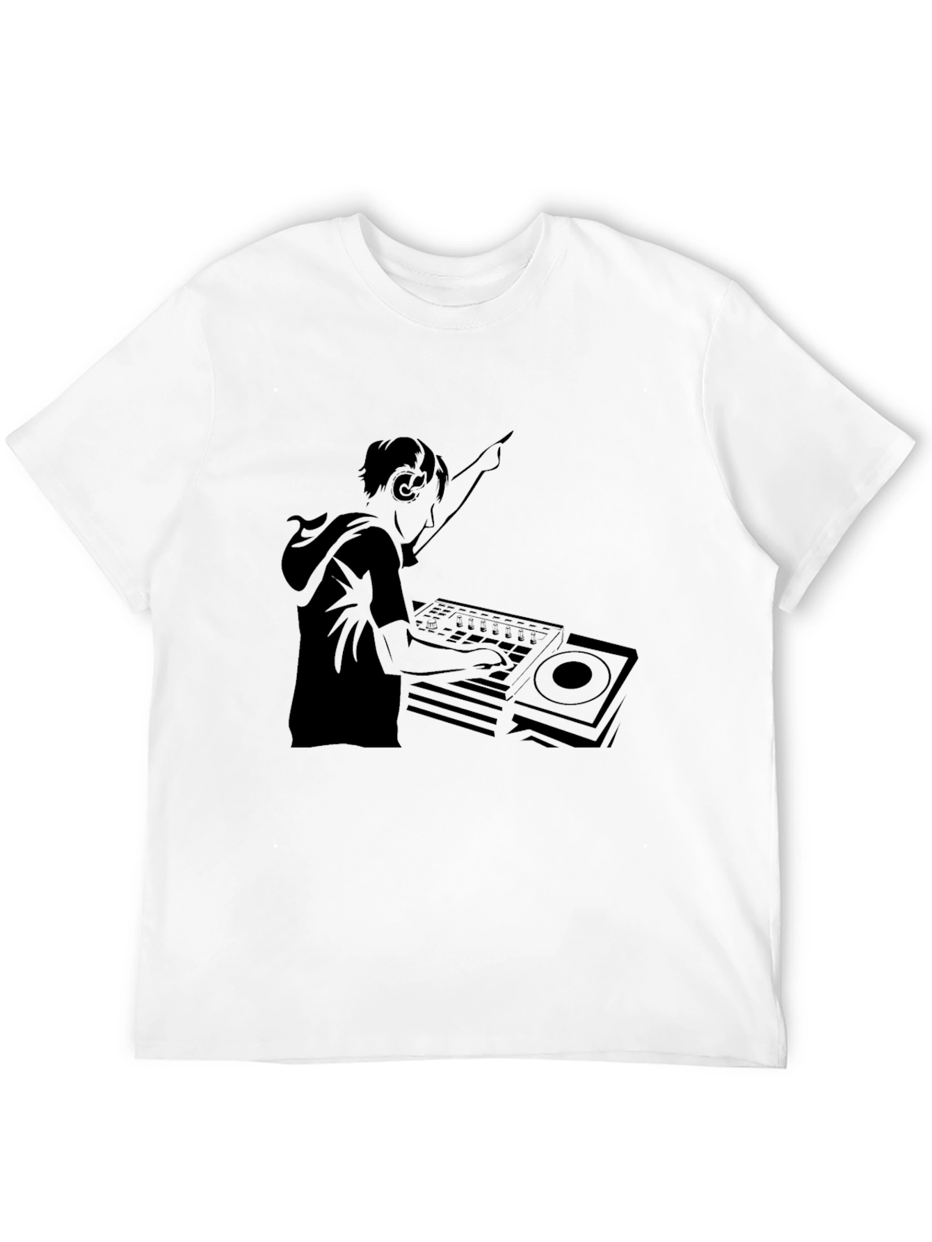 DJ Graphic Tee - Black Cotton Comfort