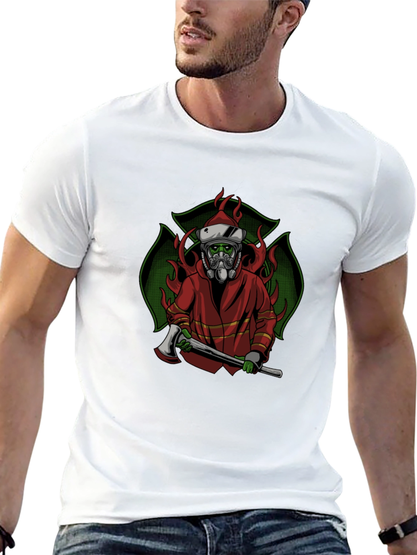 Christmas Firefighter T-Shirt - Holiday Rescue