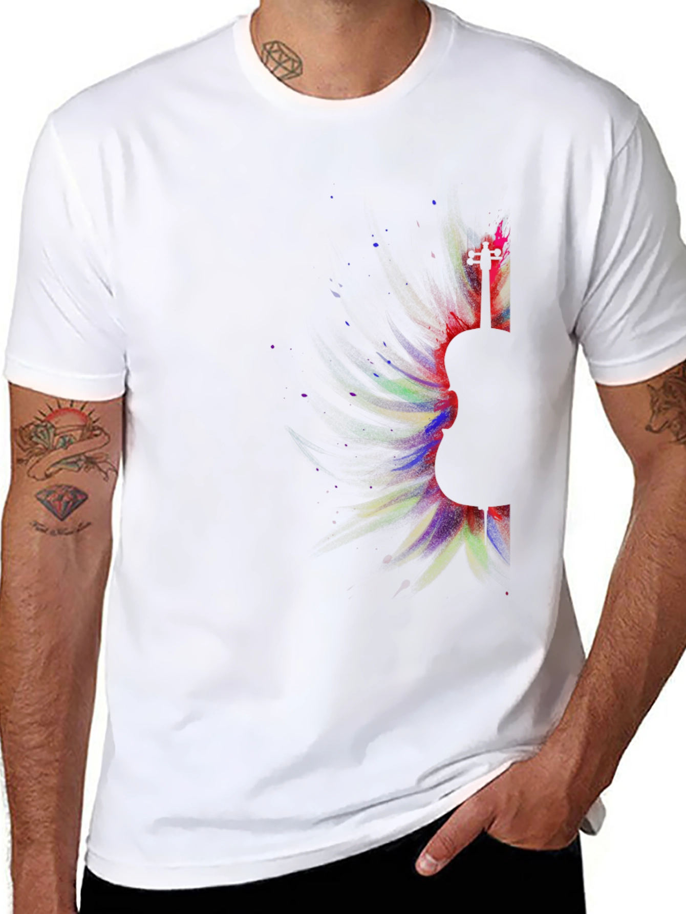Guitar Burst Graphic Tee - Music Lovers T-Shirt